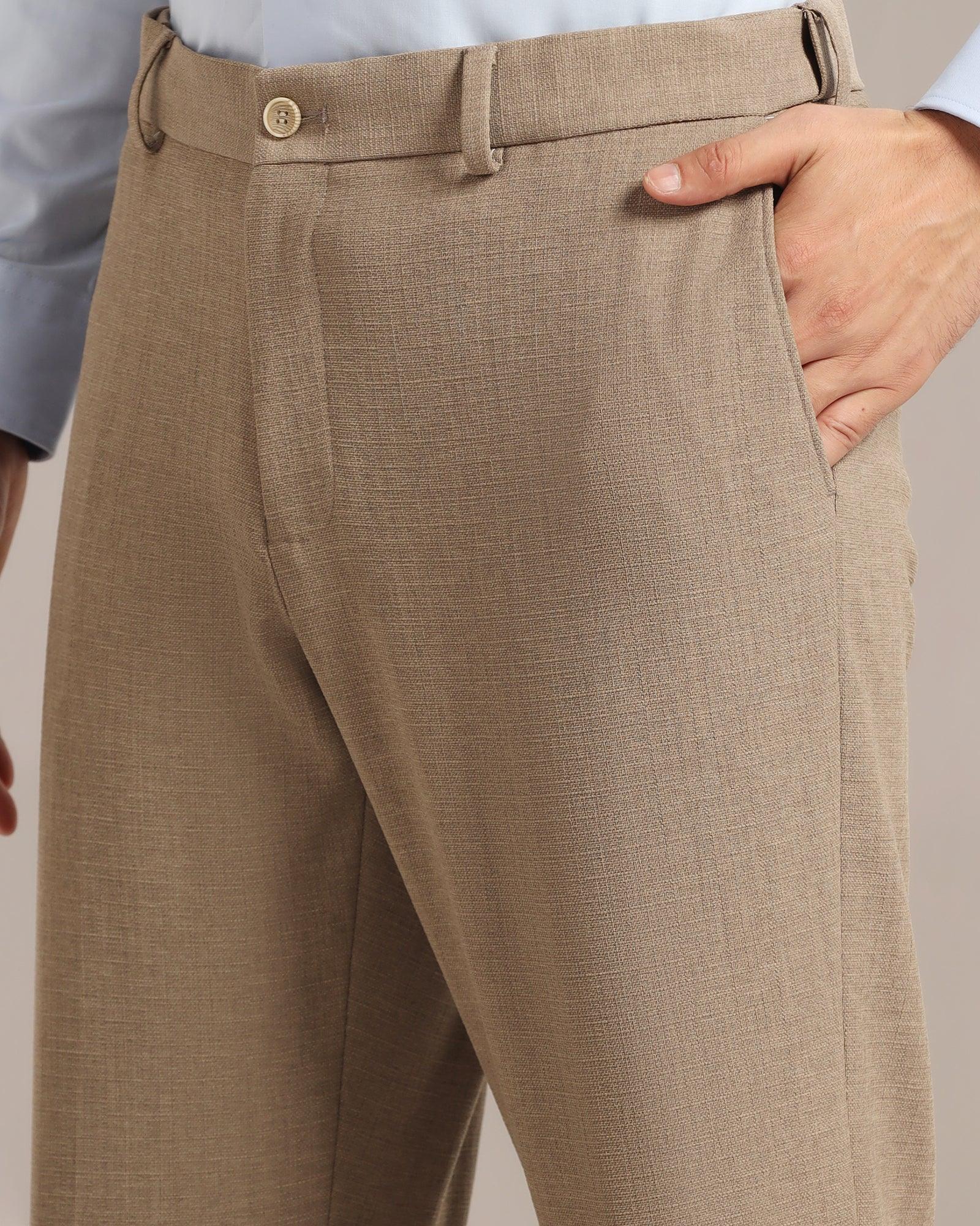 Two Piece Khaki Solid Formal Suit - Juttex - Image 6