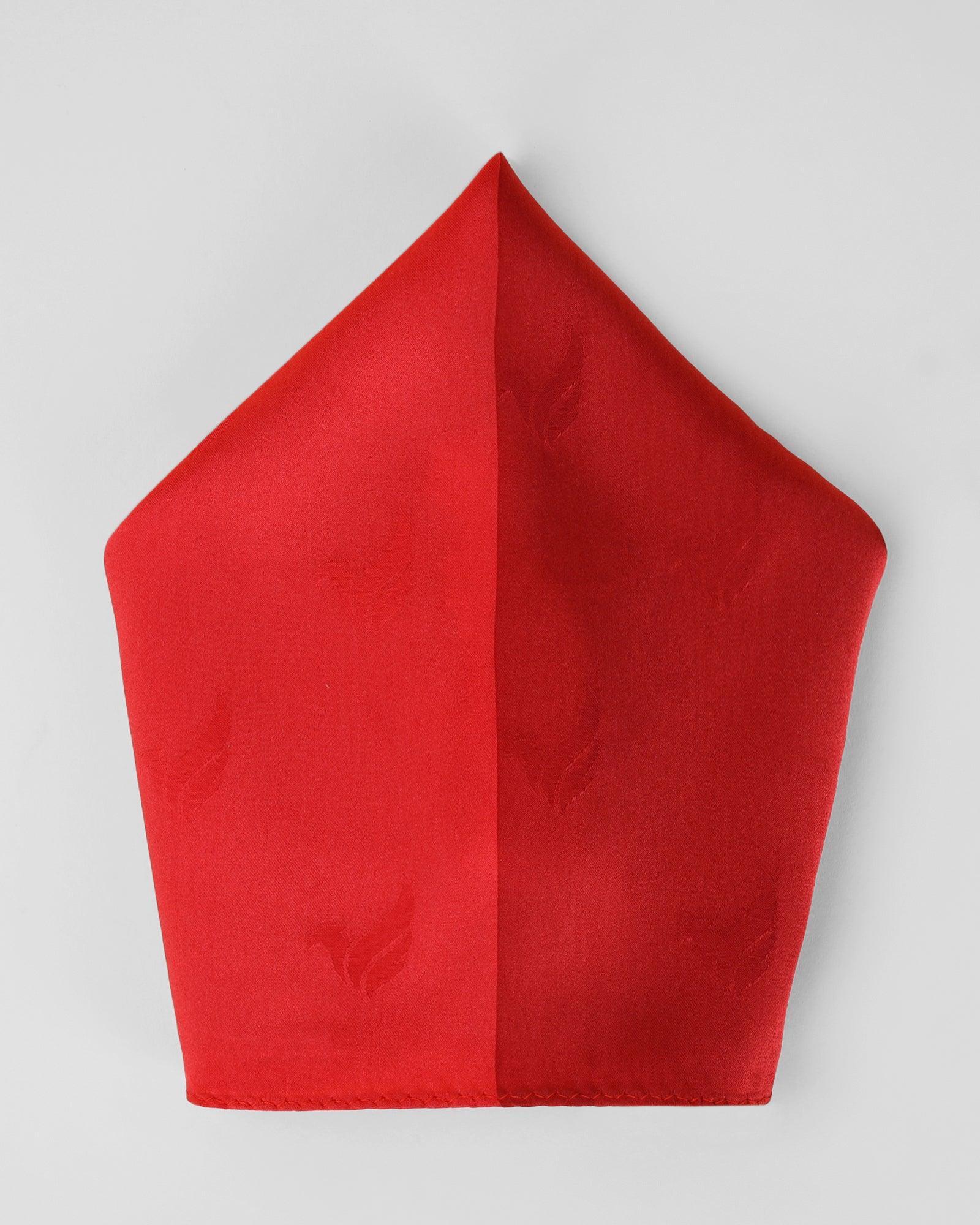 Must Haves Red 100% Silk Solid Pocket Square - New Teddy - Image 5