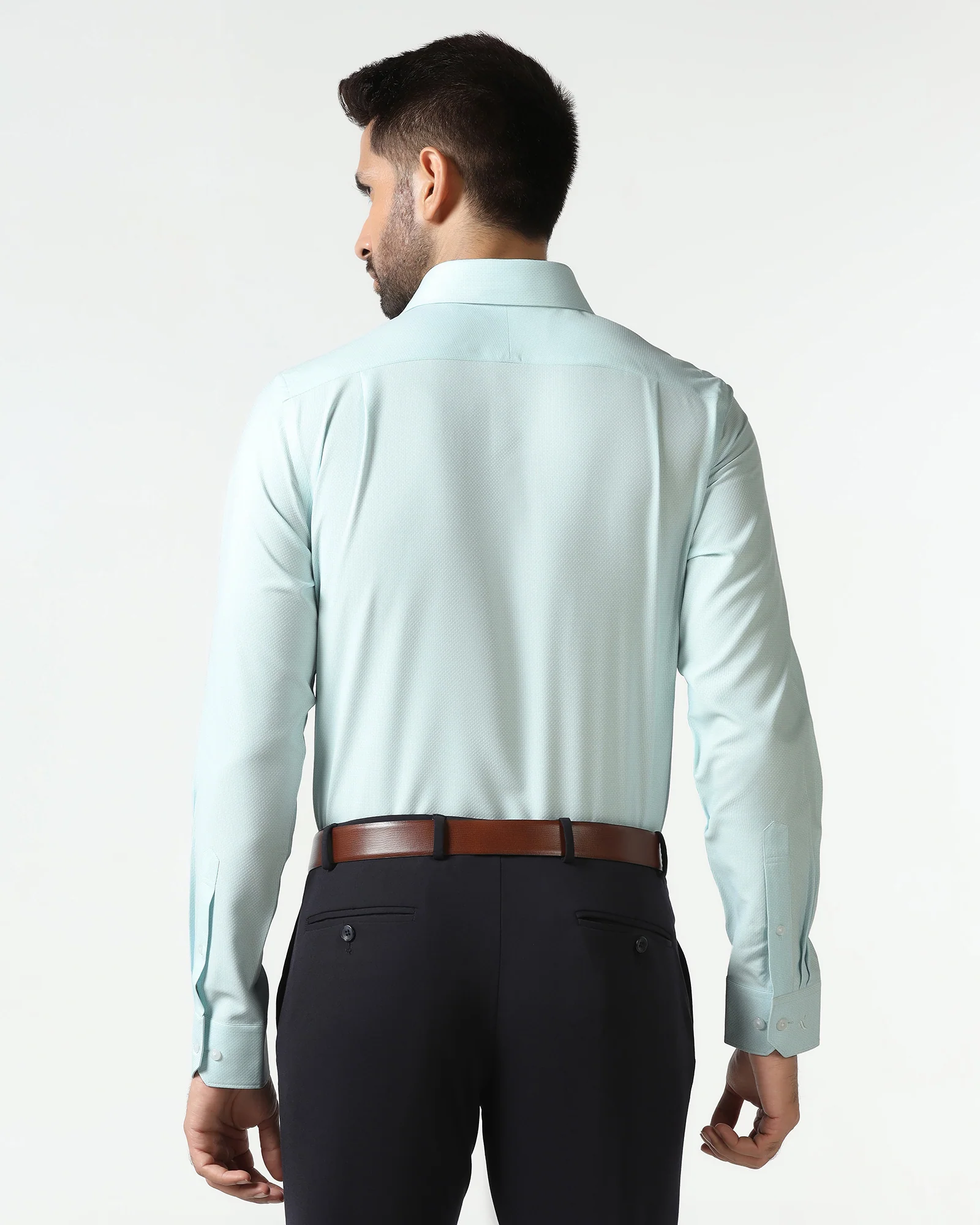 Aqua Non Iron Textured Shirt - Russel - Image 2