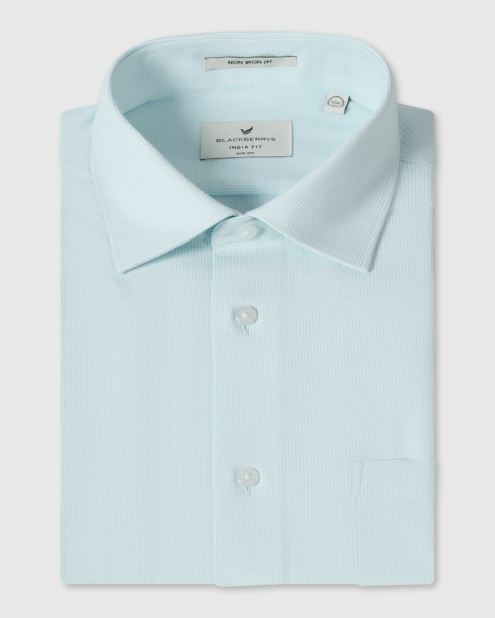 Aqua Non Iron Textured Shirt - Russel - Image 5