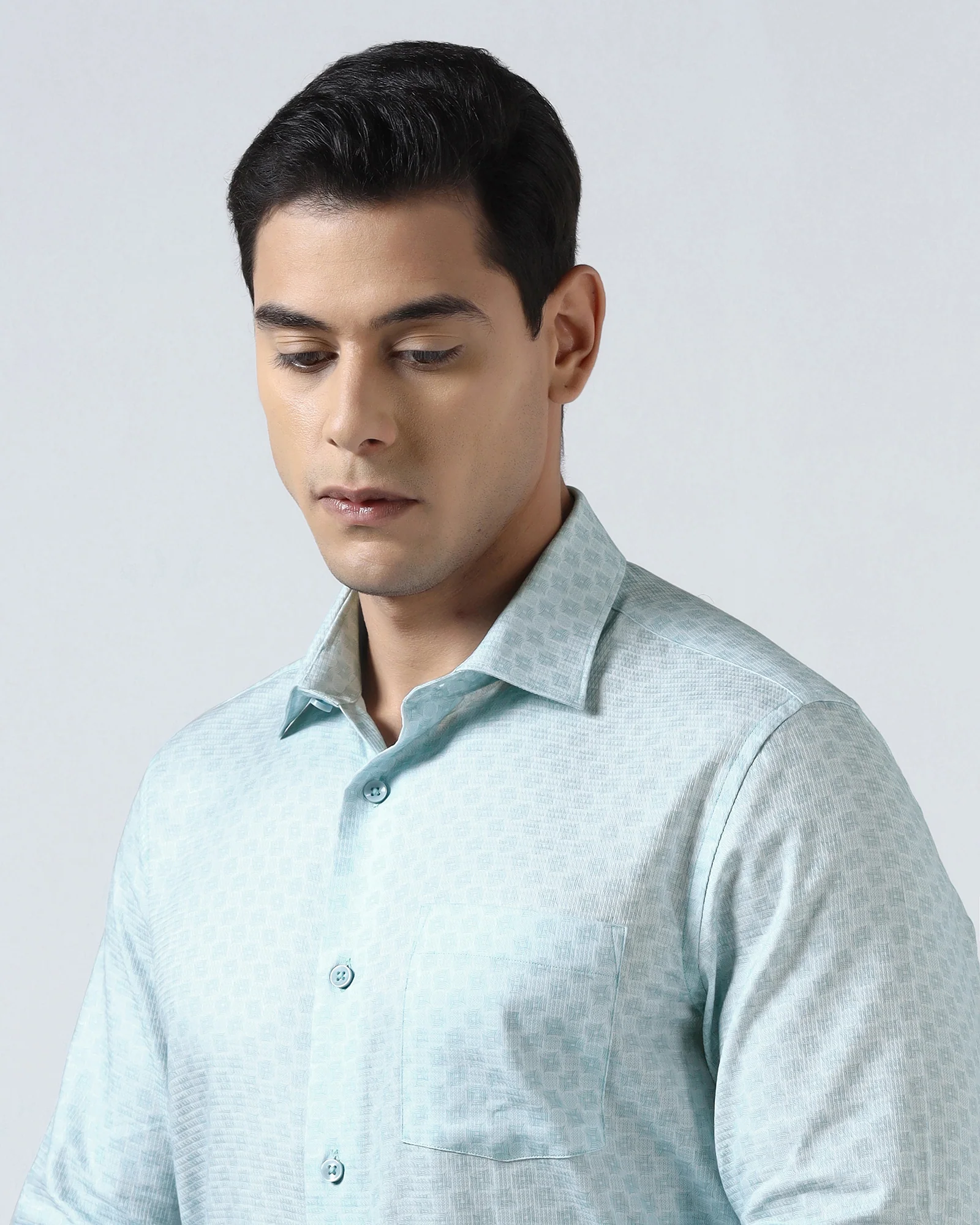 Aqua Printed Shirt - Dunzo - Image 4