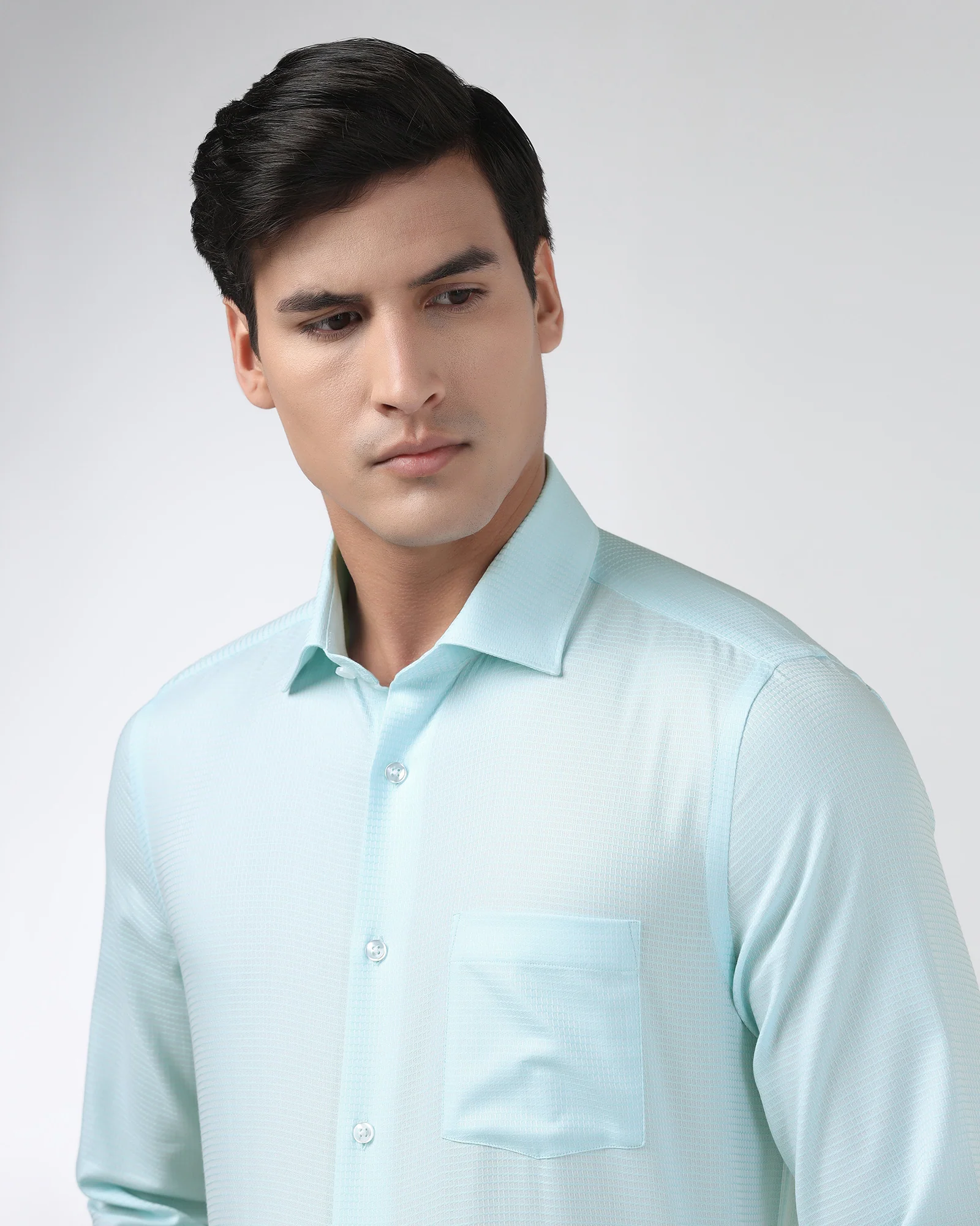 Aqua Textured Shirt - Brice - Image 4