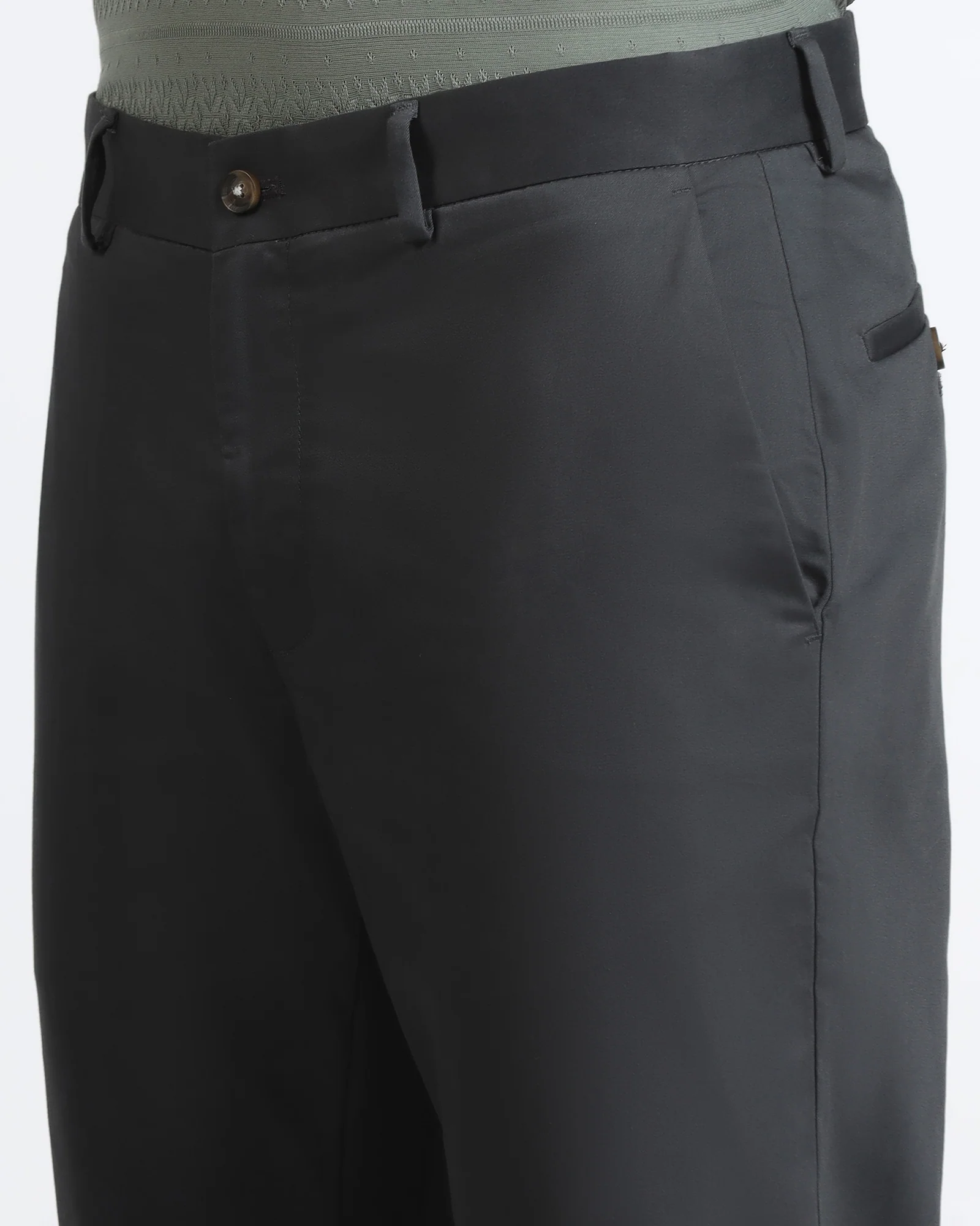 Ash Grey Non Iron Solid Khakis - Peter - Image 4