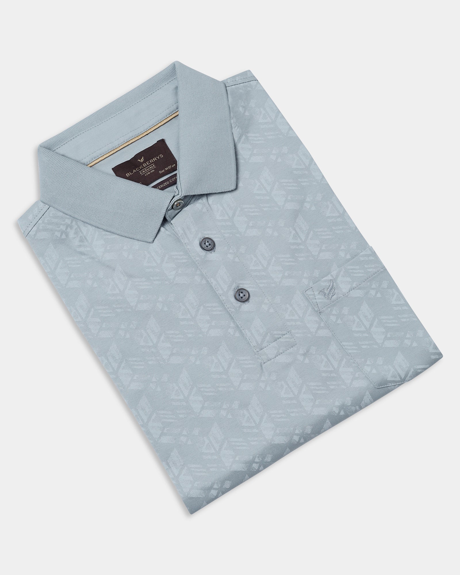 Ash Grey Printed Polo - Live - Image 5