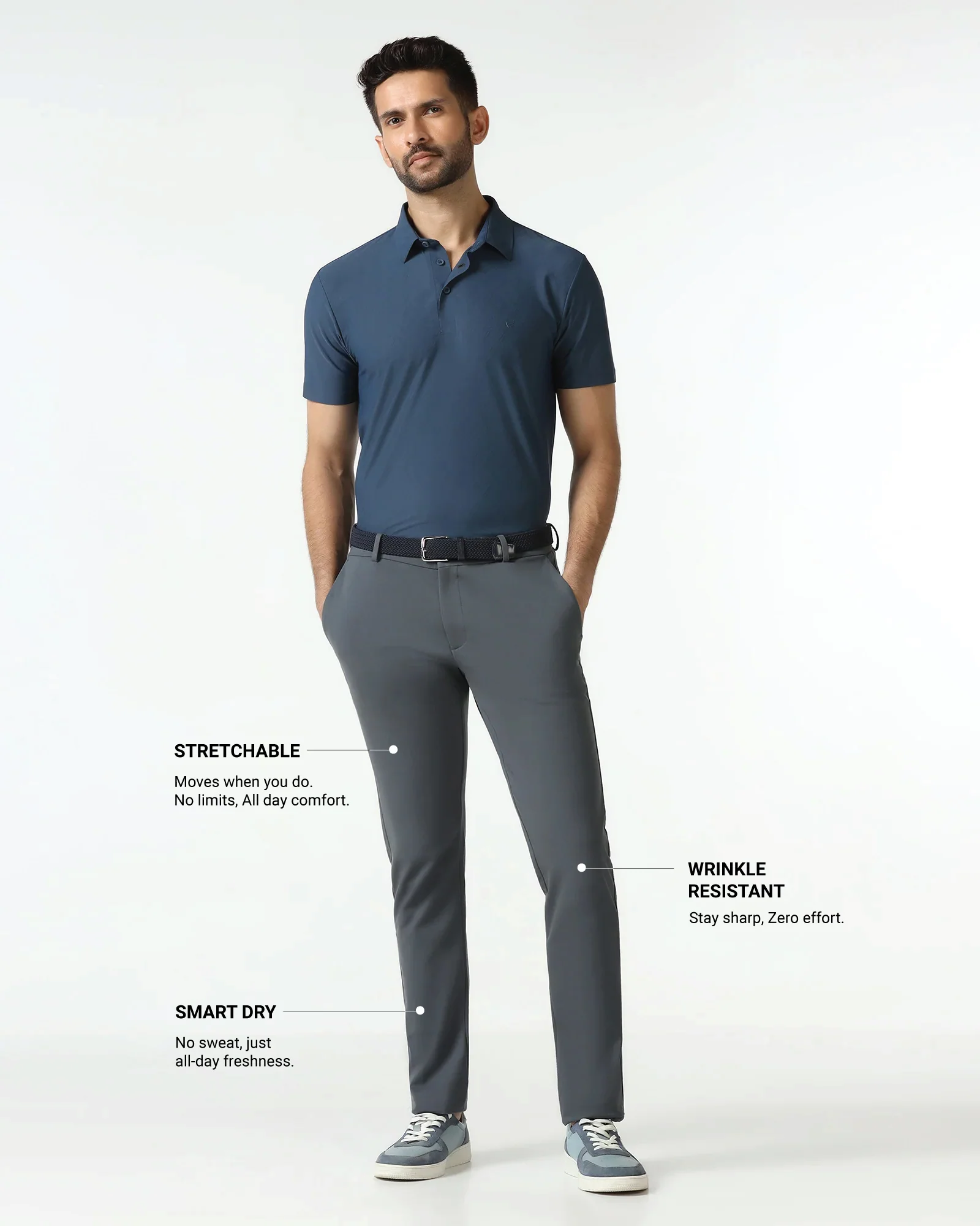 Ash Grey TechPro Solid Khakis - Ziea