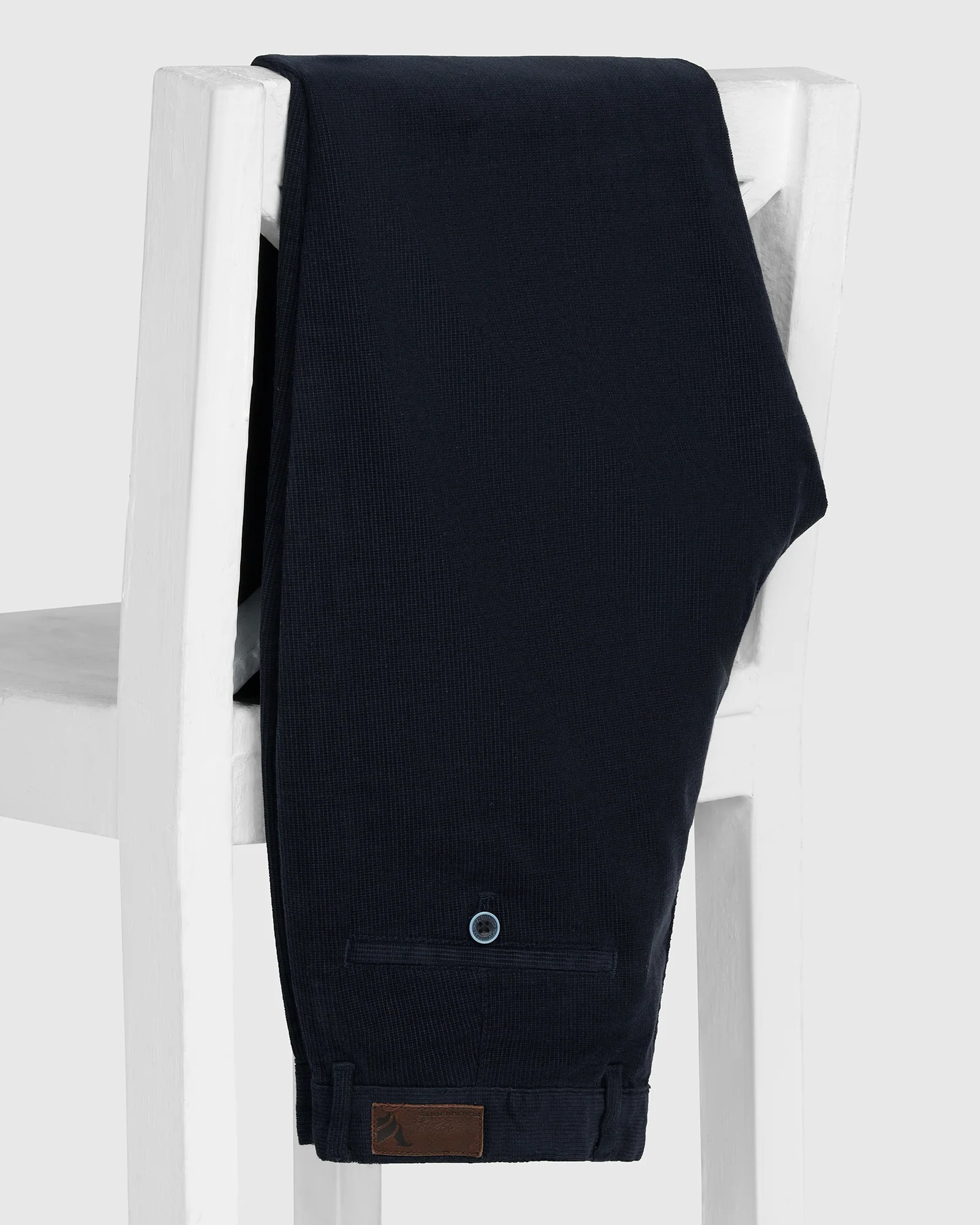 B-98 Corduroy Navy Textured Khakis - Kang - Image 5