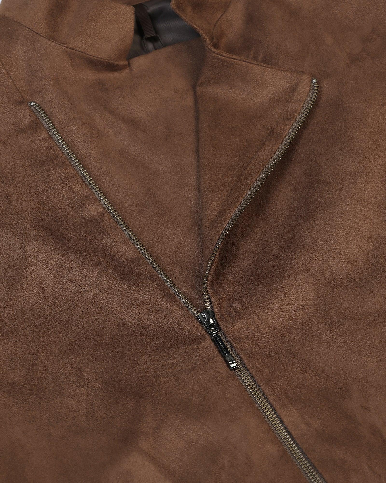Bandhgala Formal Tobacco Brown Solid Waistcoat - Panther - Image 5