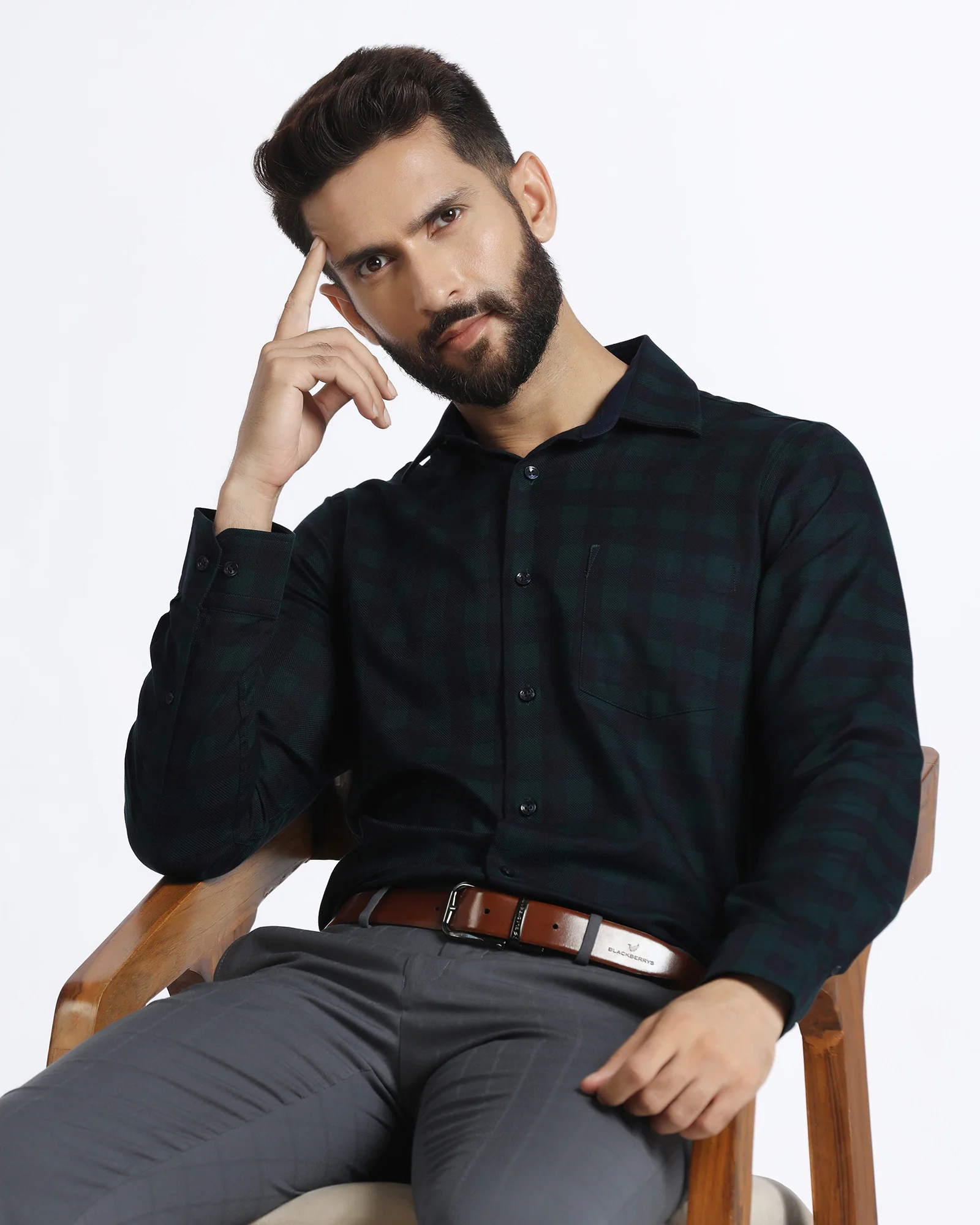 Beetle Check Shirt - Reflex - Image 7