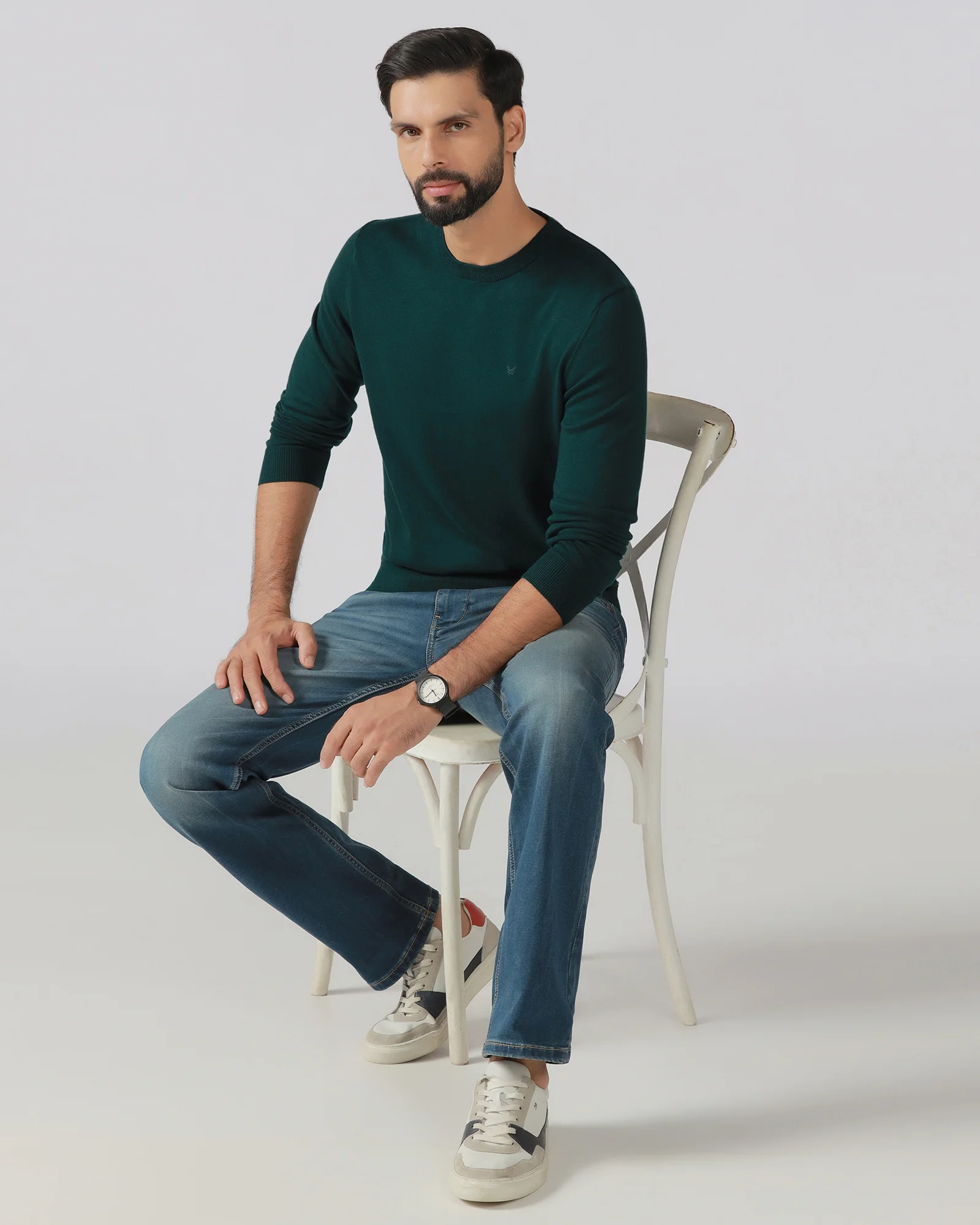 Beetle Crew Neck Solid Sweater - Mario - Image 6