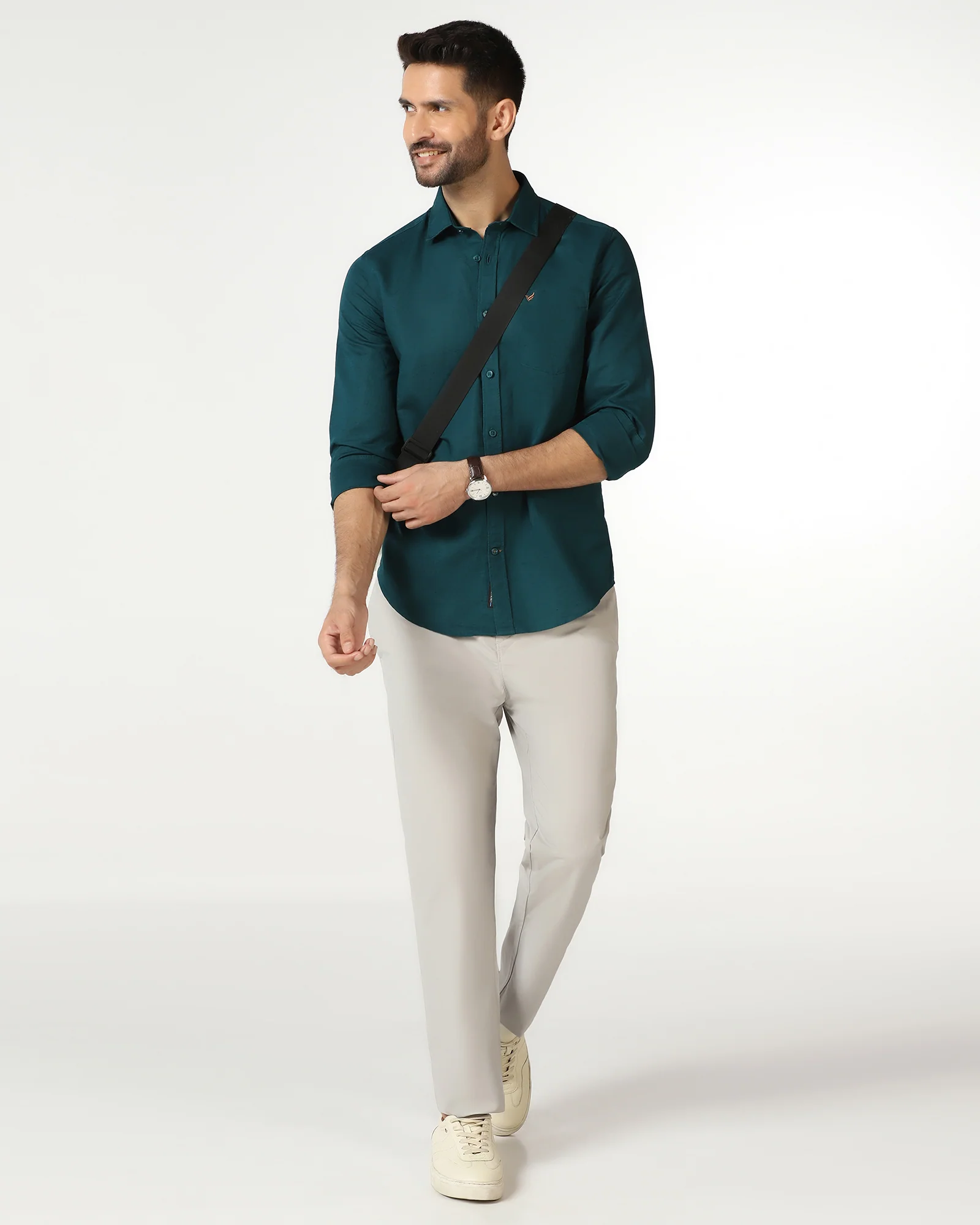 Beetle Linen Solid Shirt - Salmon - Image 7