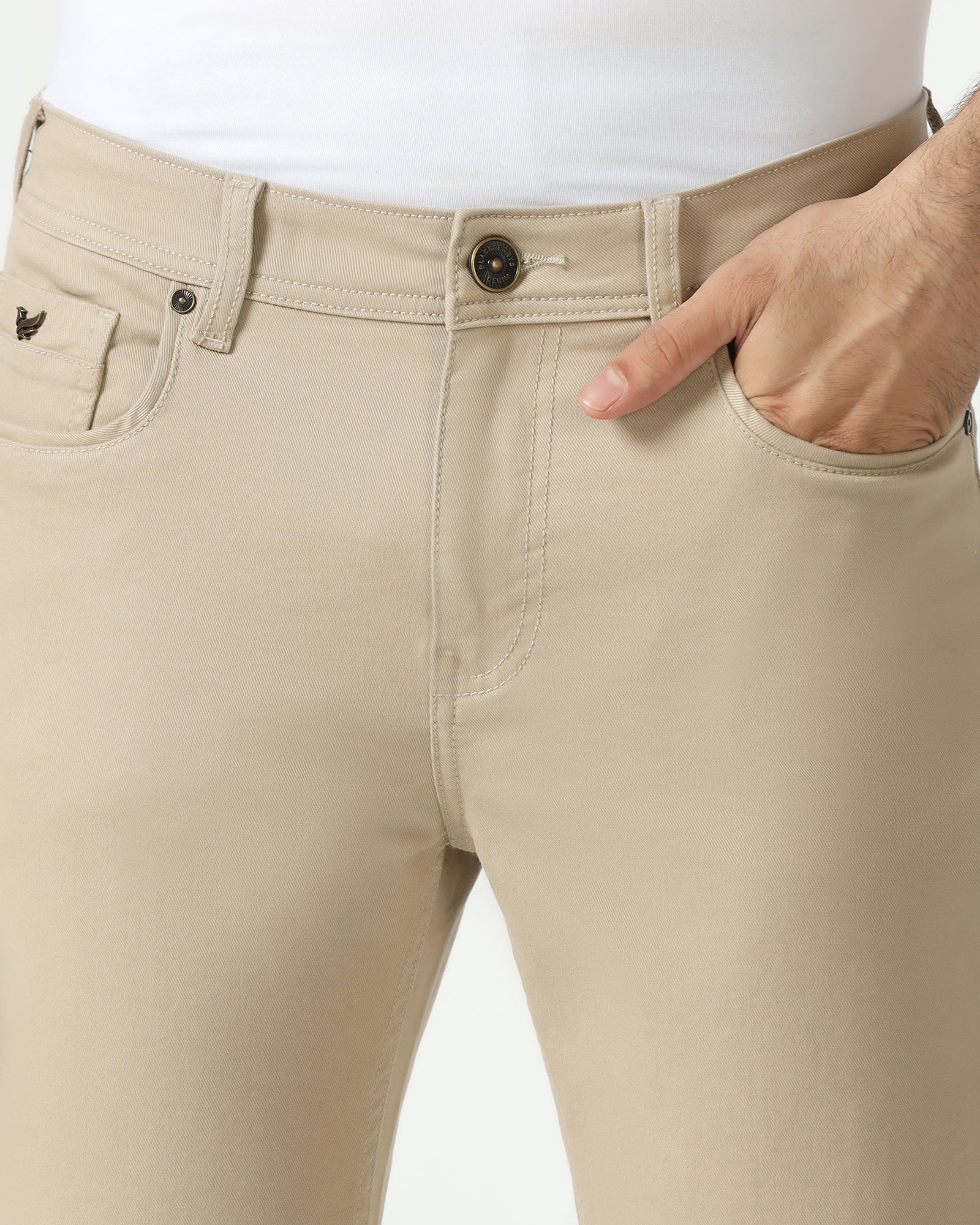 Beige Bleed Zero Slim Fit Jeans - Rene - Image 4