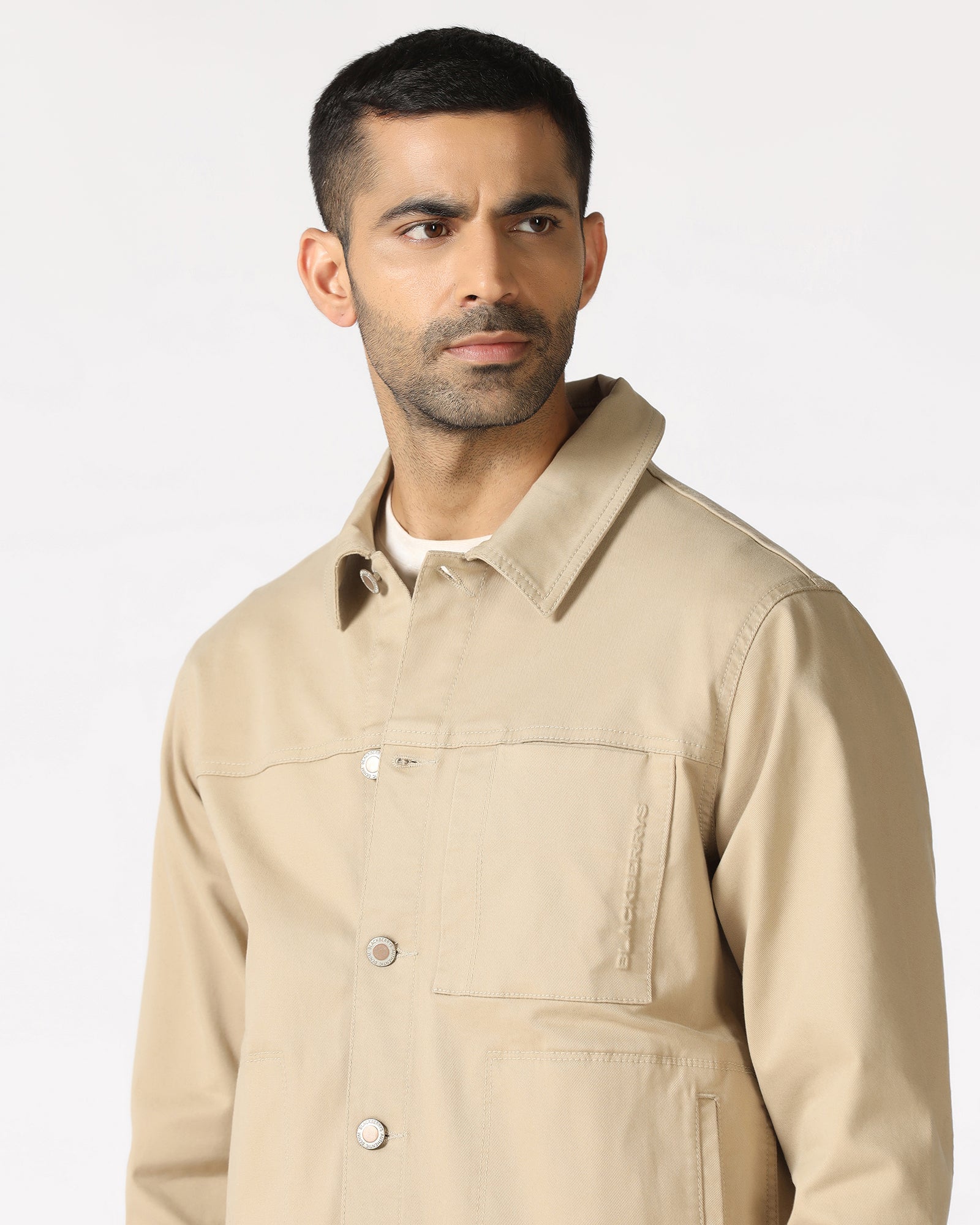 Beige Denim Trucker Jacket - Avila - Image 4