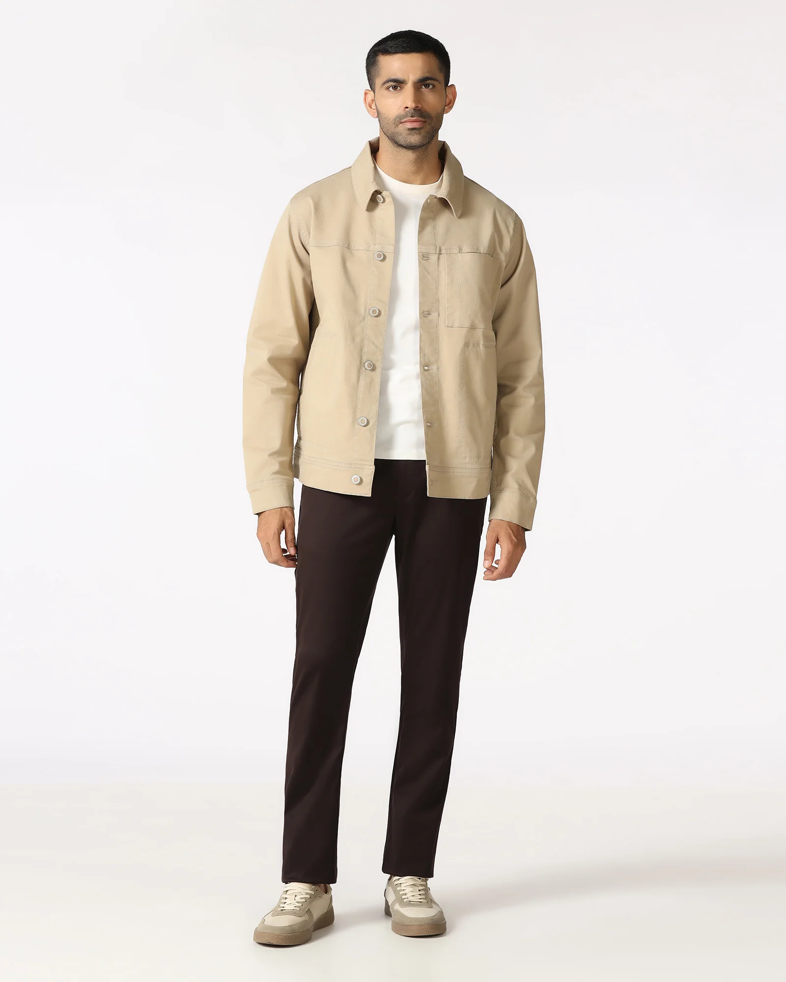 Beige Denim Trucker Jacket - Avila - Image 5