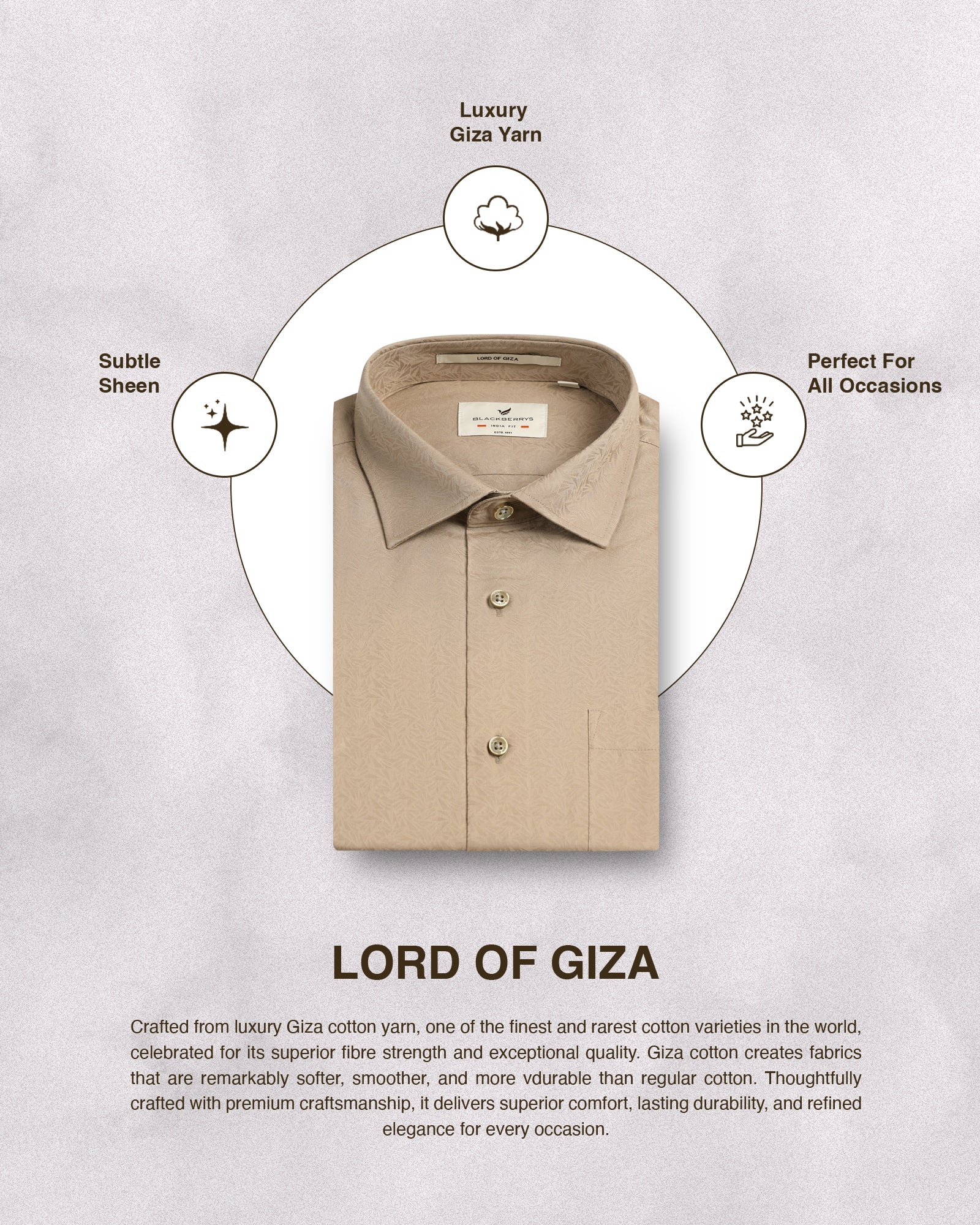 Beige Jacquard Shirt - Romeo - Image 5