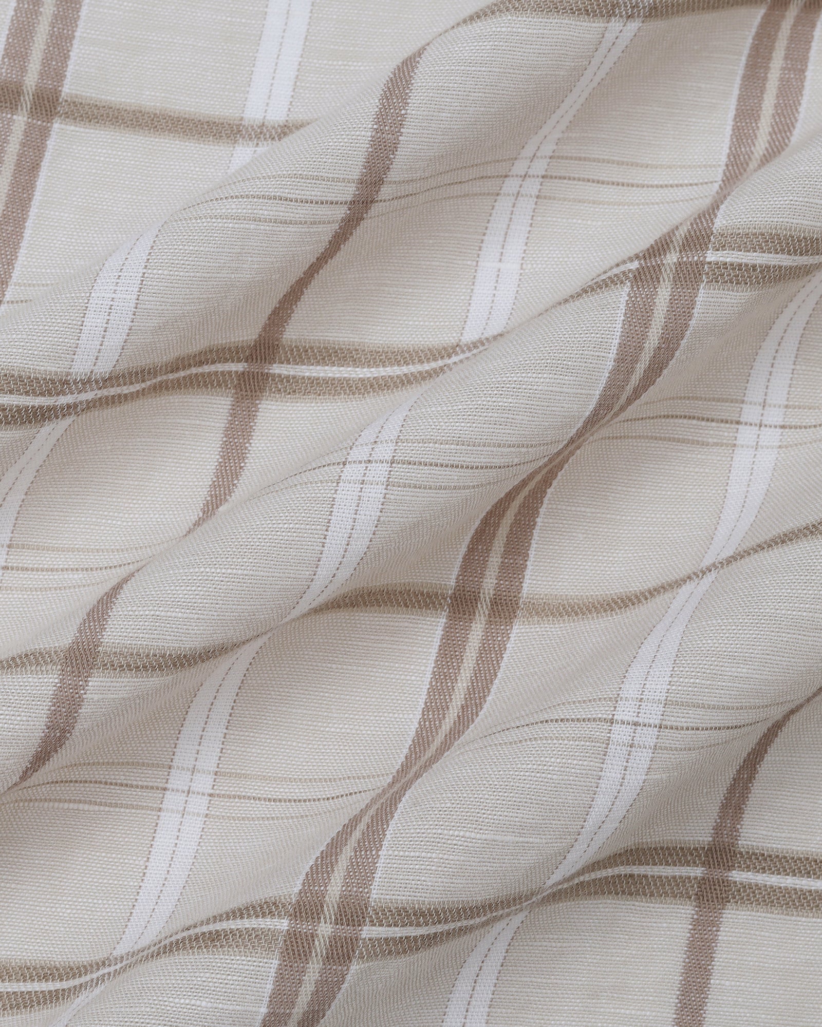 Beige Linen Check Shirt - Jomix - Image 6