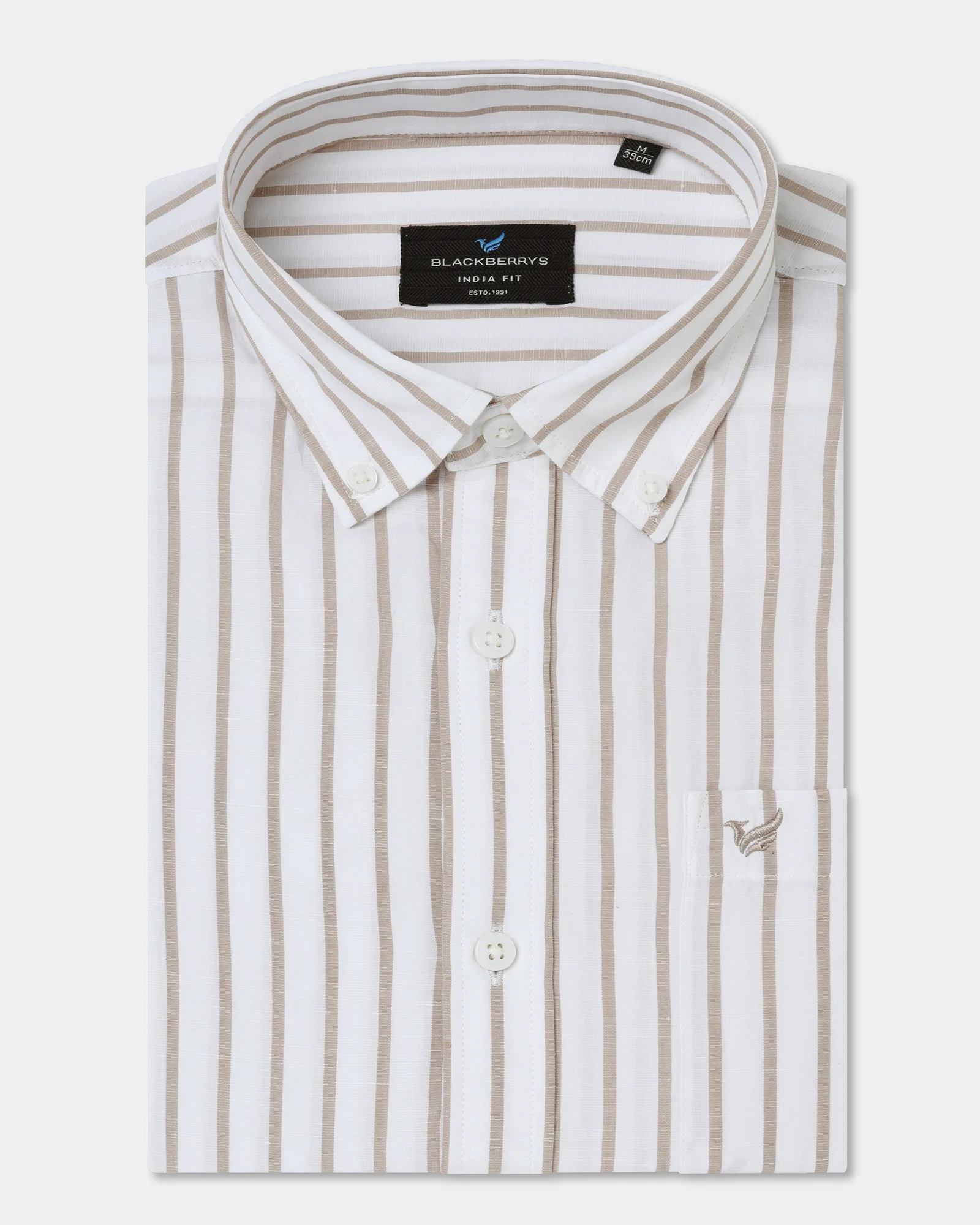 Beige Linen Stripe Shirt - Marzel - Image 5