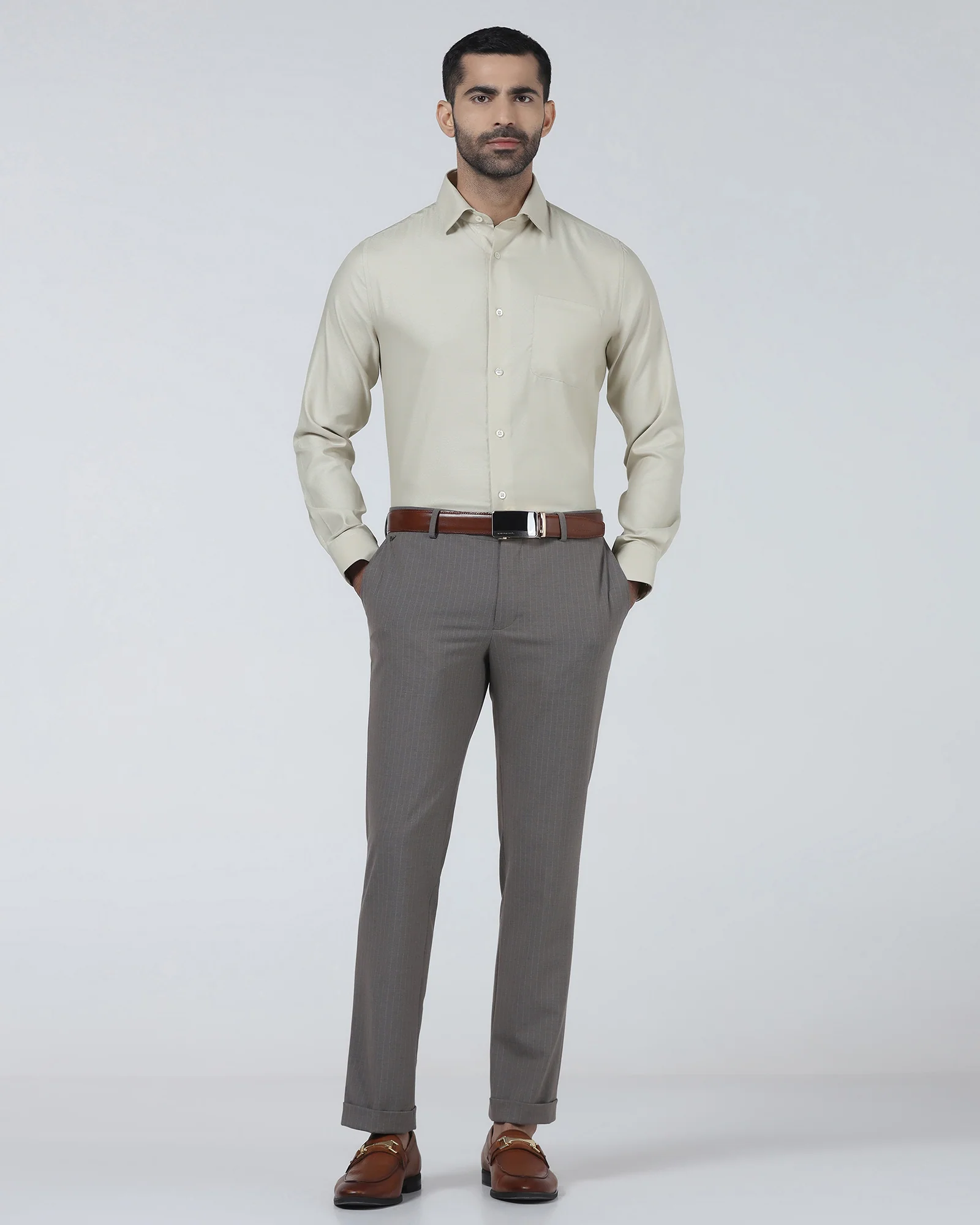 Beige Luxe Textured Shirt - Shutle - Image 3