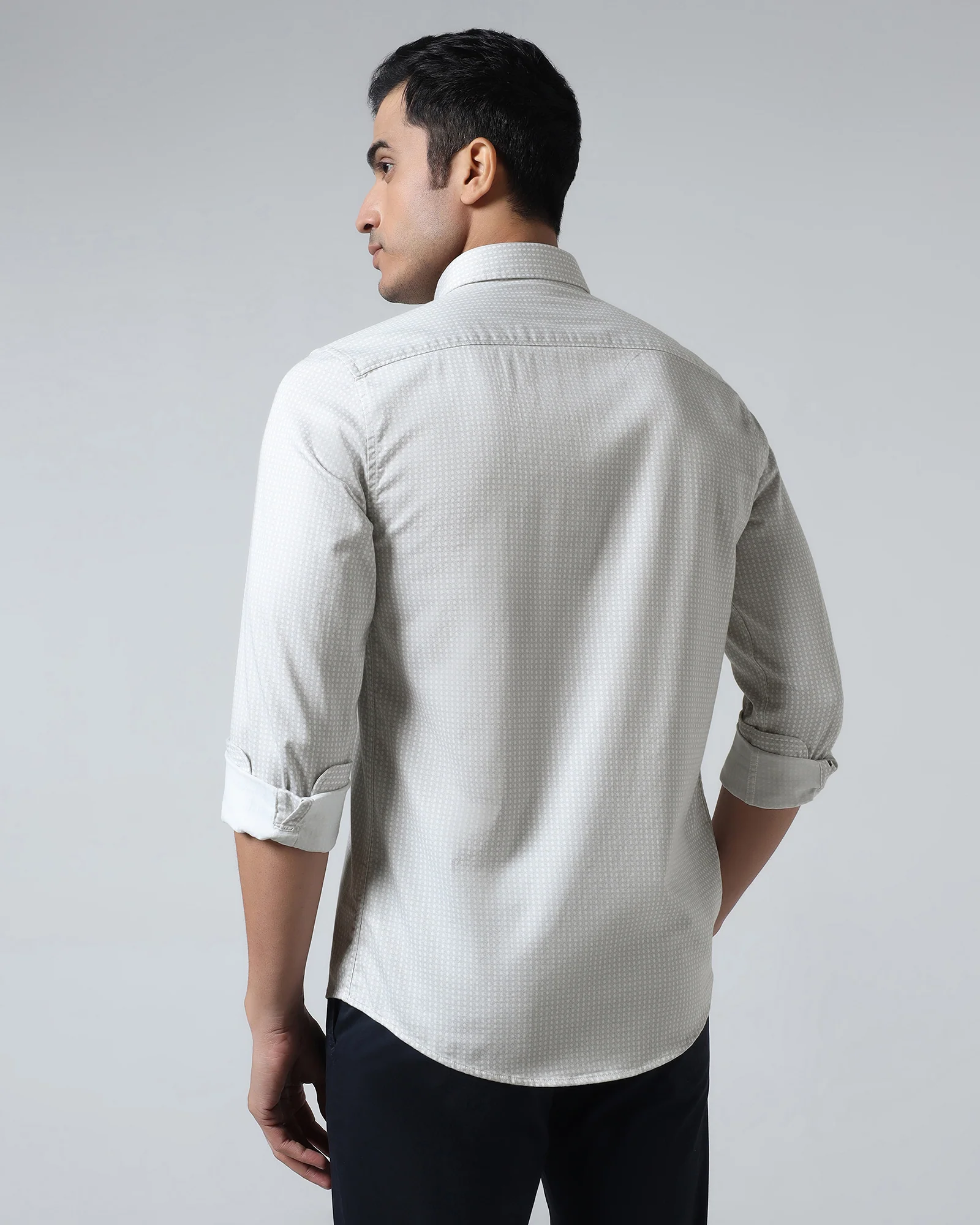 Beige Printed Shirt - Elver - Image 2