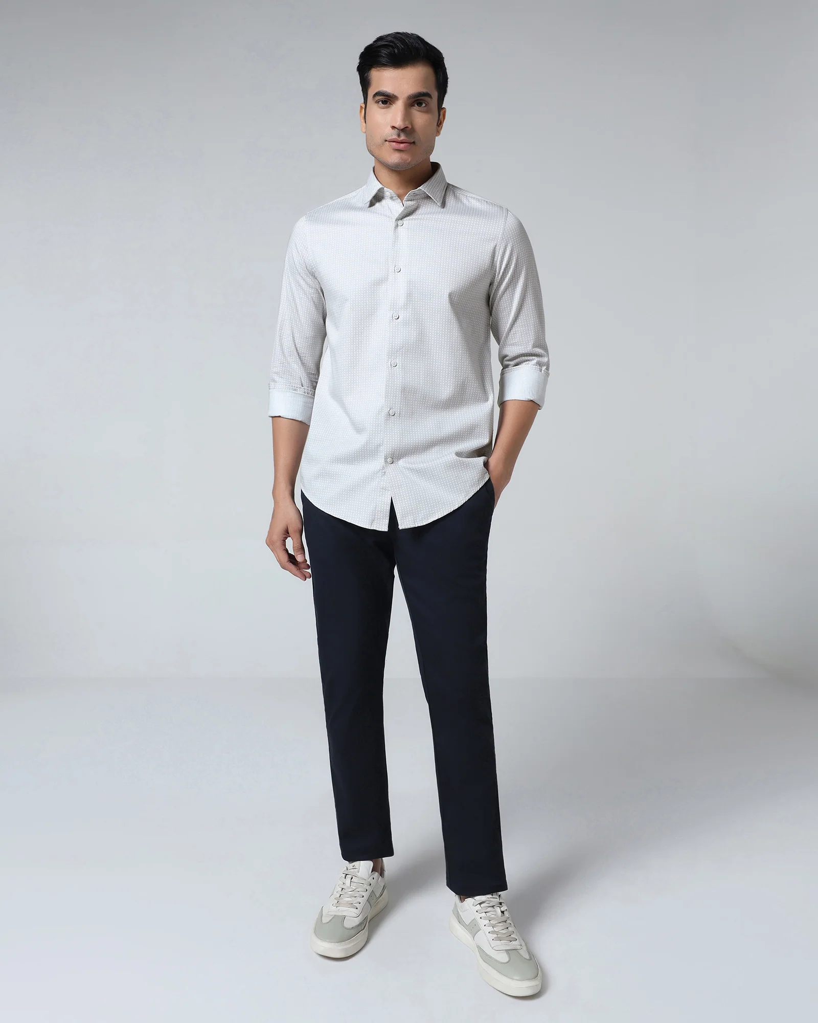 Beige Printed Shirt - Elver - Image 3