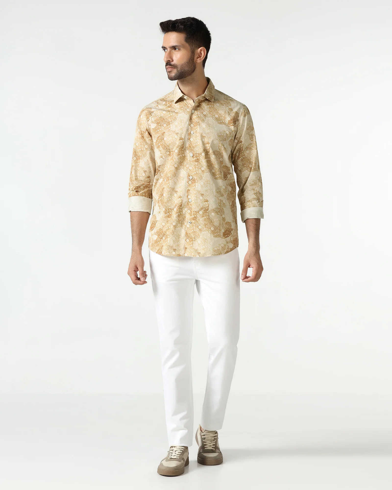 Beige Printed Shirt - Mose - Image 3