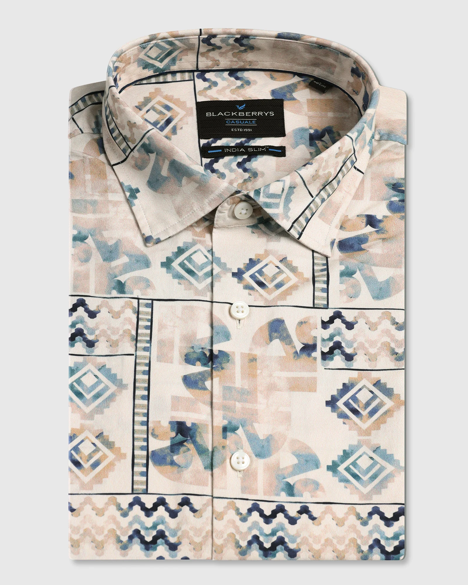 Beige Printed Shirt - Ryne - Image 5