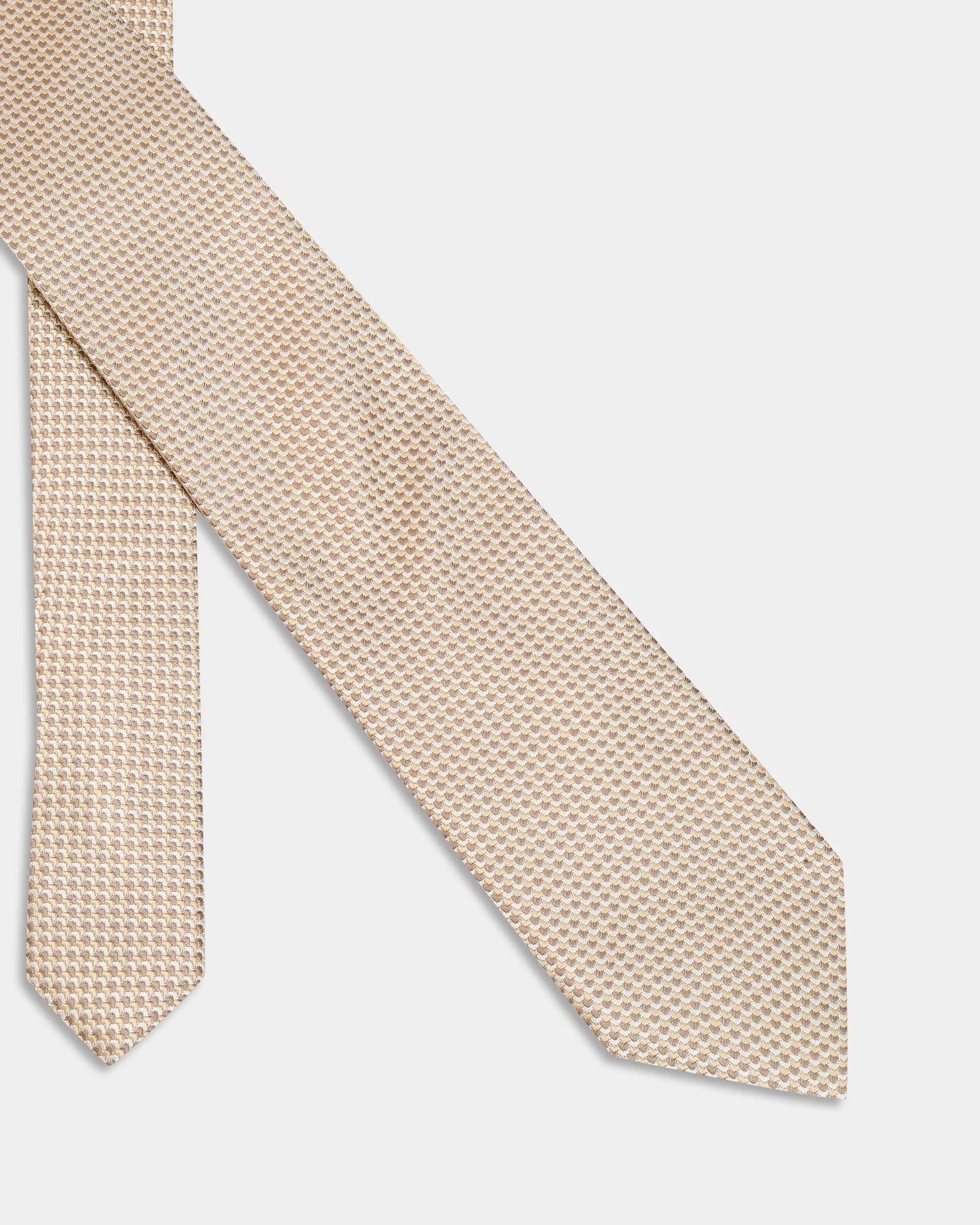 Beige Silk Jacquard Tie - Alba - Image 2