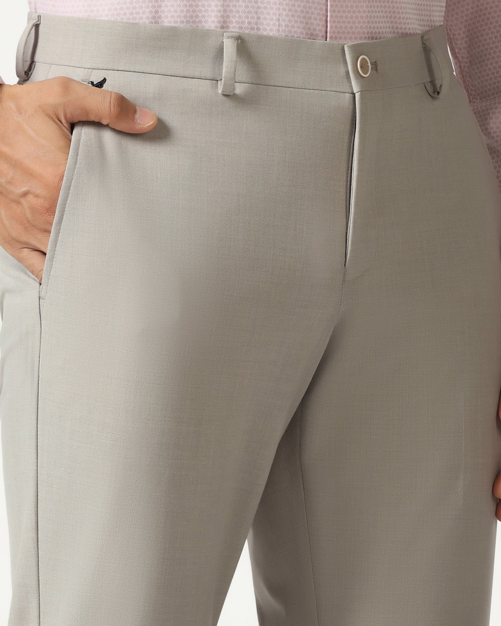Beige Solid Trouser - Conor - Image 4