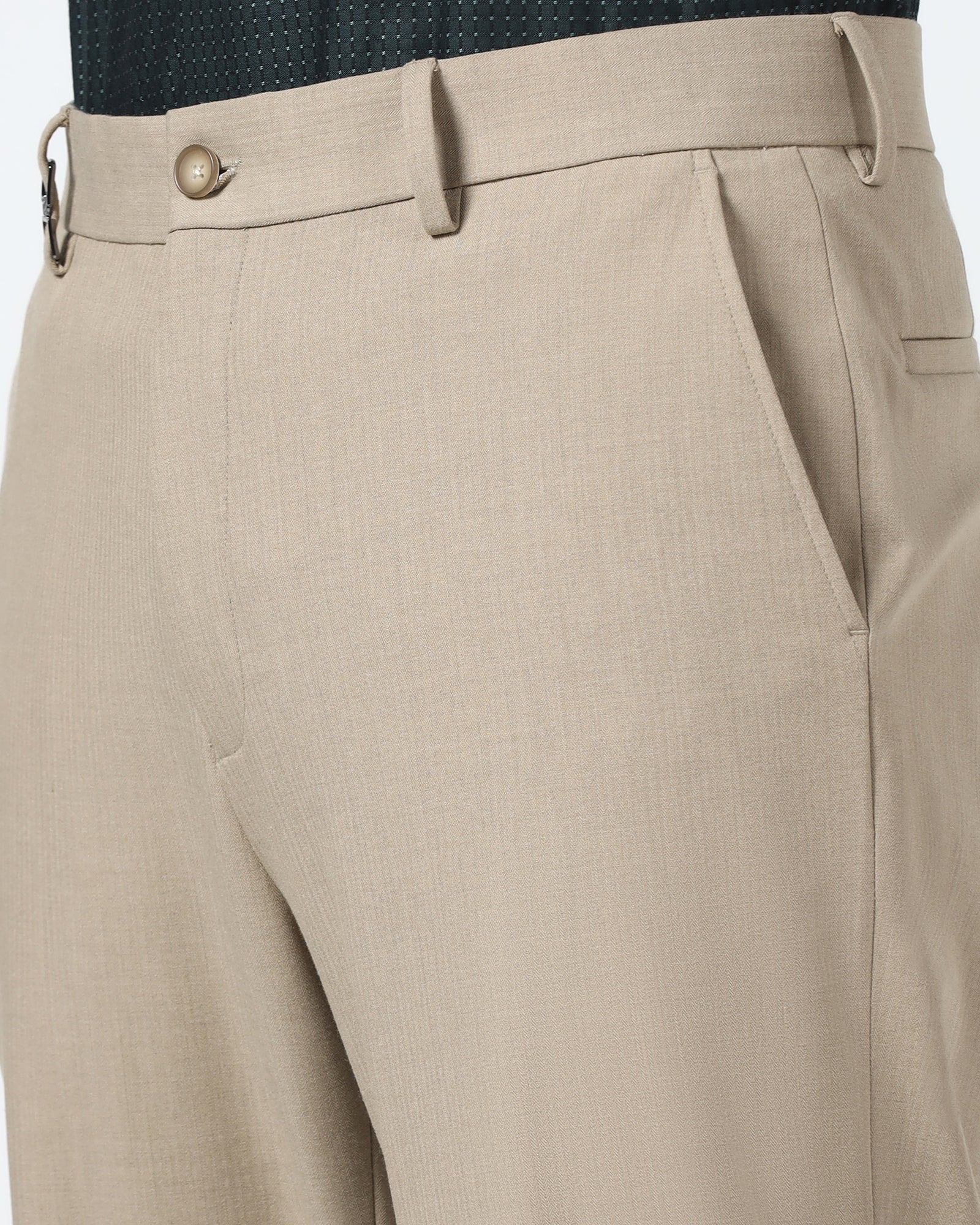 Beige Solid Trouser - Henry - Image 4