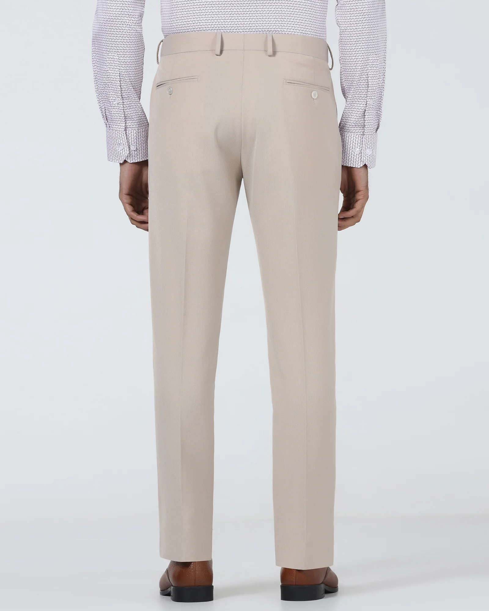 Beige Technowaist Textured Trouser - Alex - Image 2