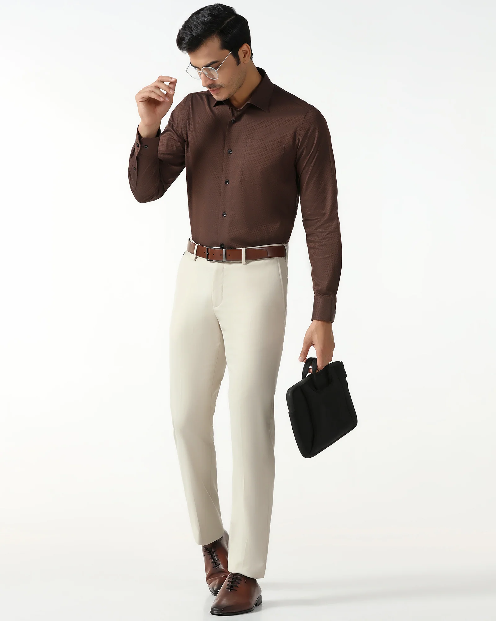 Beige Technowaist Textured Trouser - Hennessy - Image 7