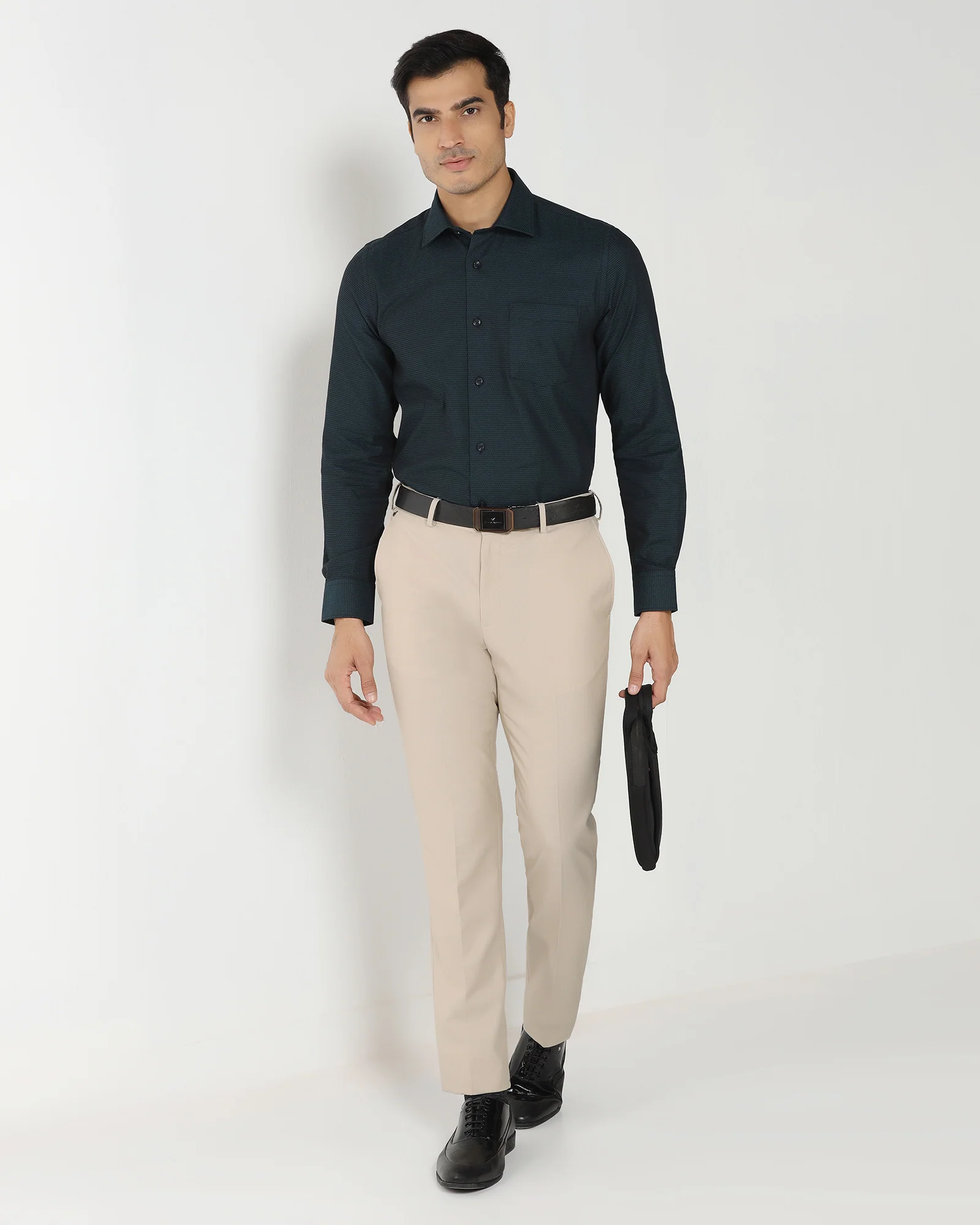 Beige Technowaist Textured Trouser - Smirnoff - Image 5