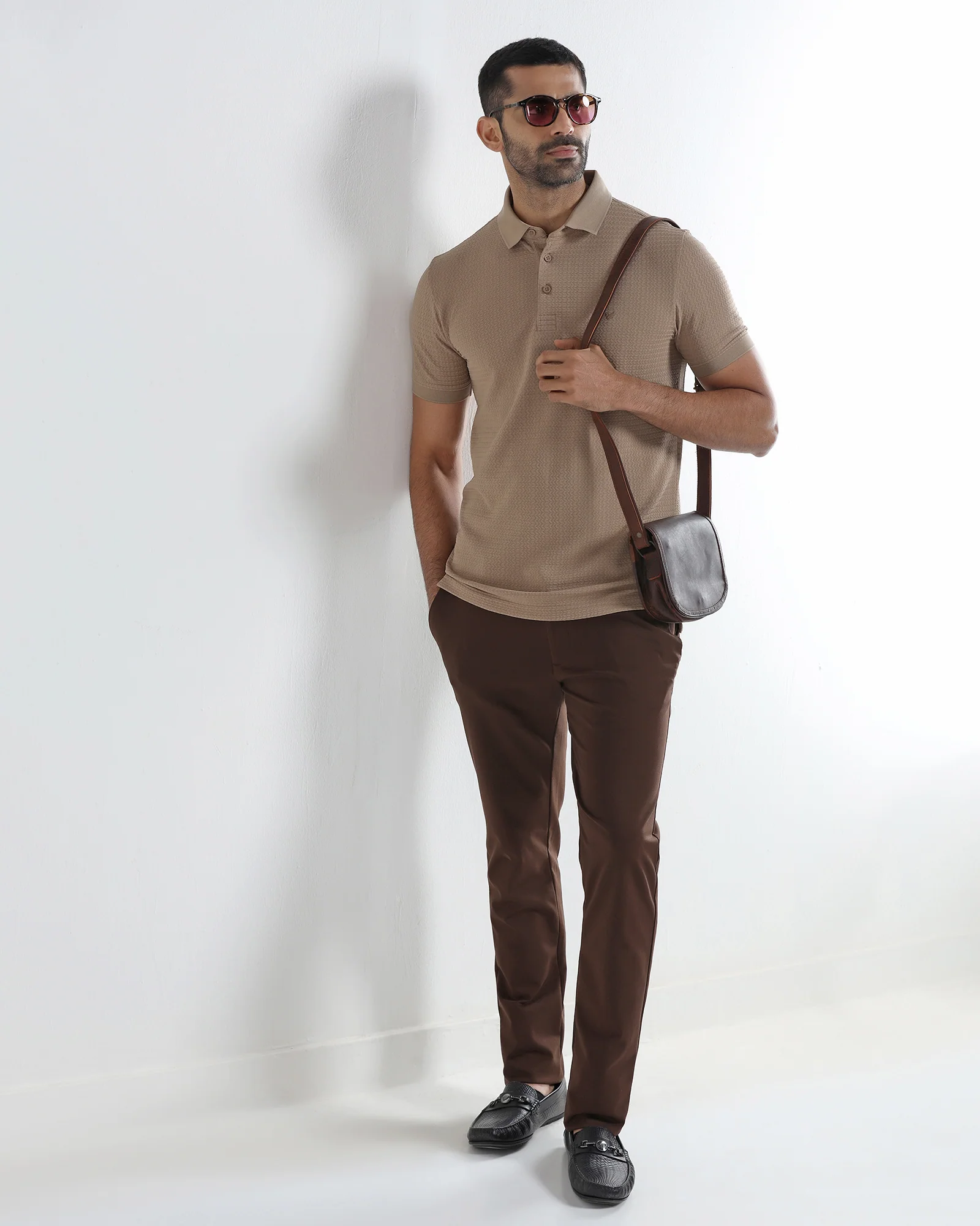 Beige TechPro Jacquard Polo - Holt - Image 7