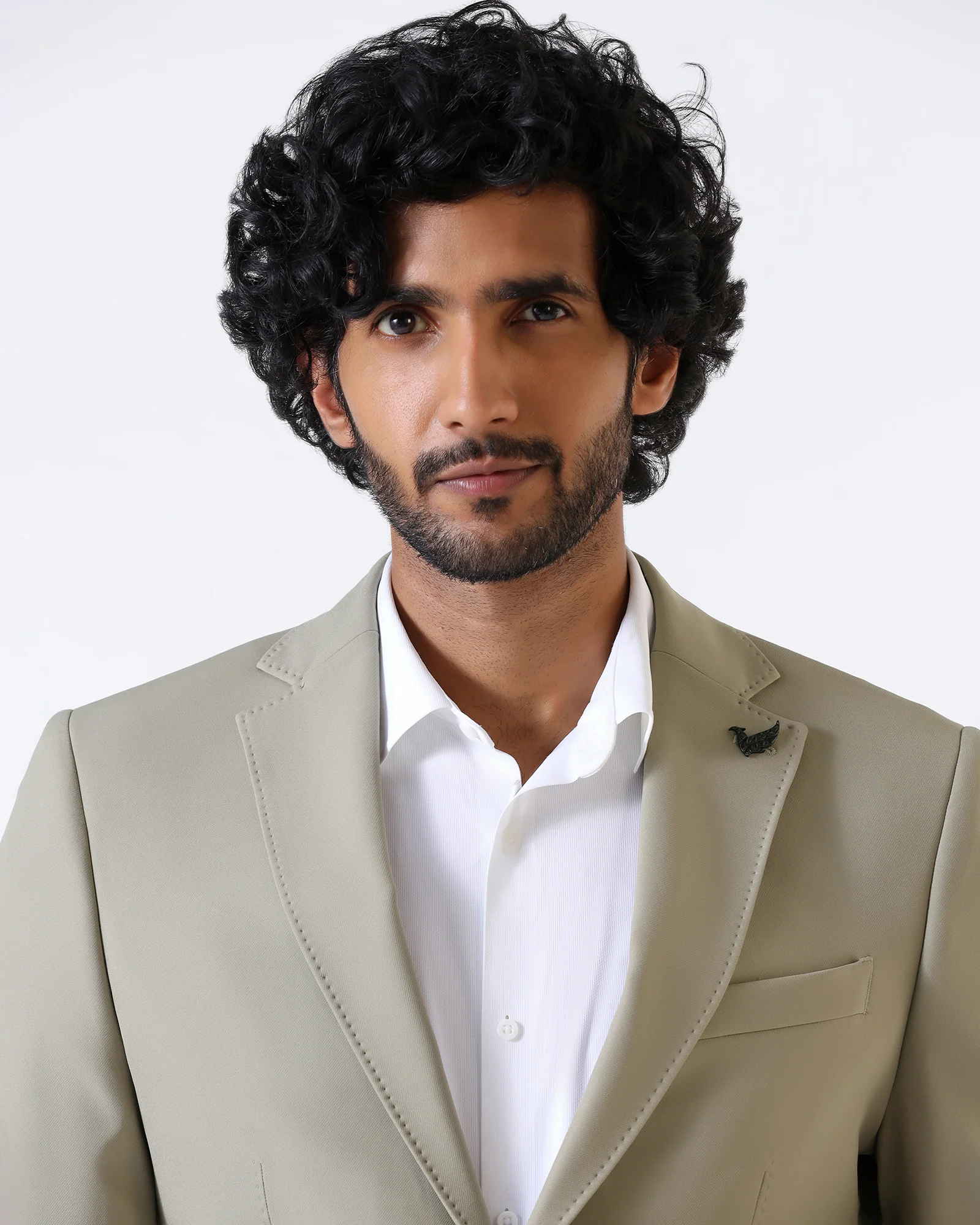 Beige TechPro Solid Blazer - Ron - Image 5