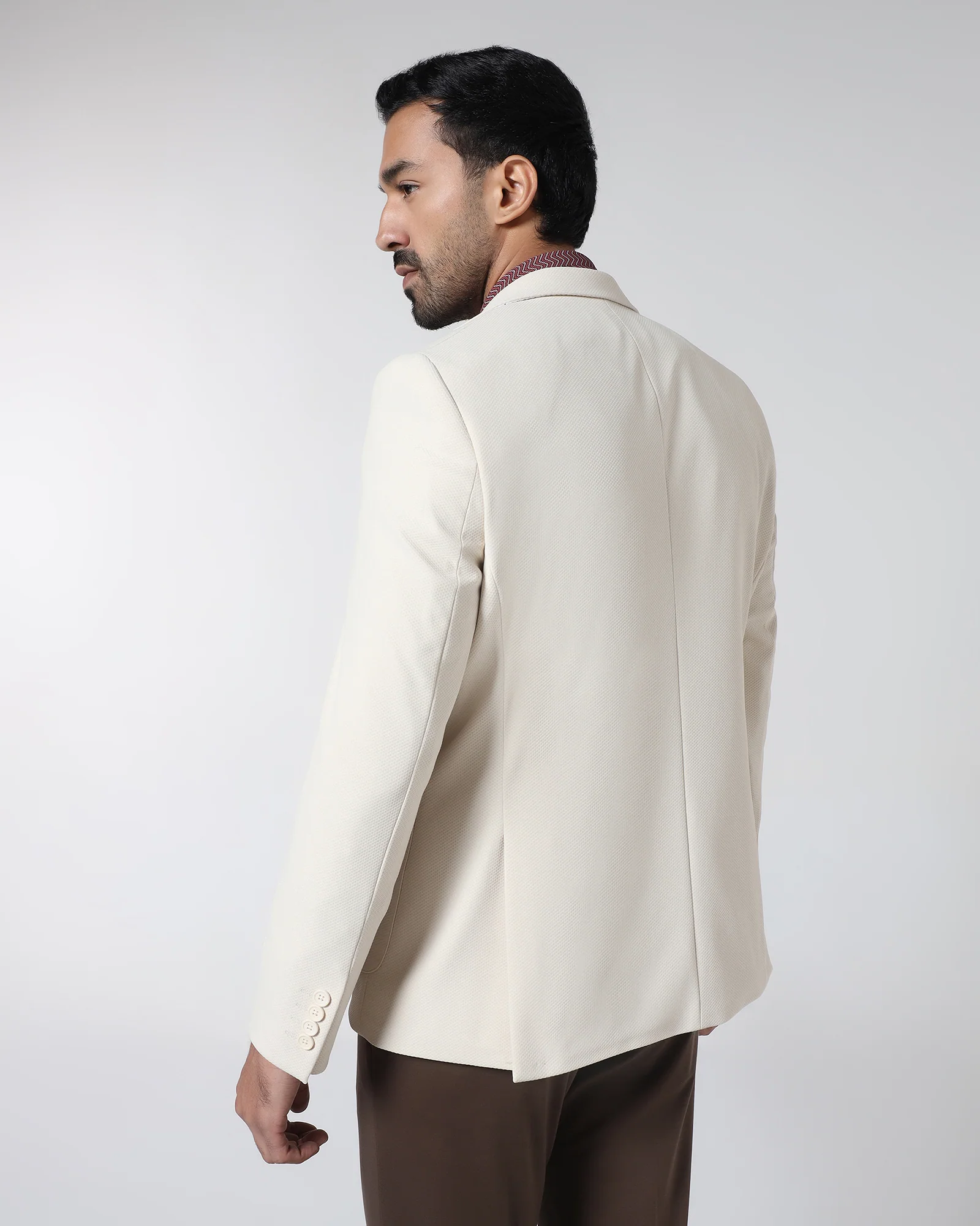 Beige TechPro Textured Blazer - Rodrygo - Image 2