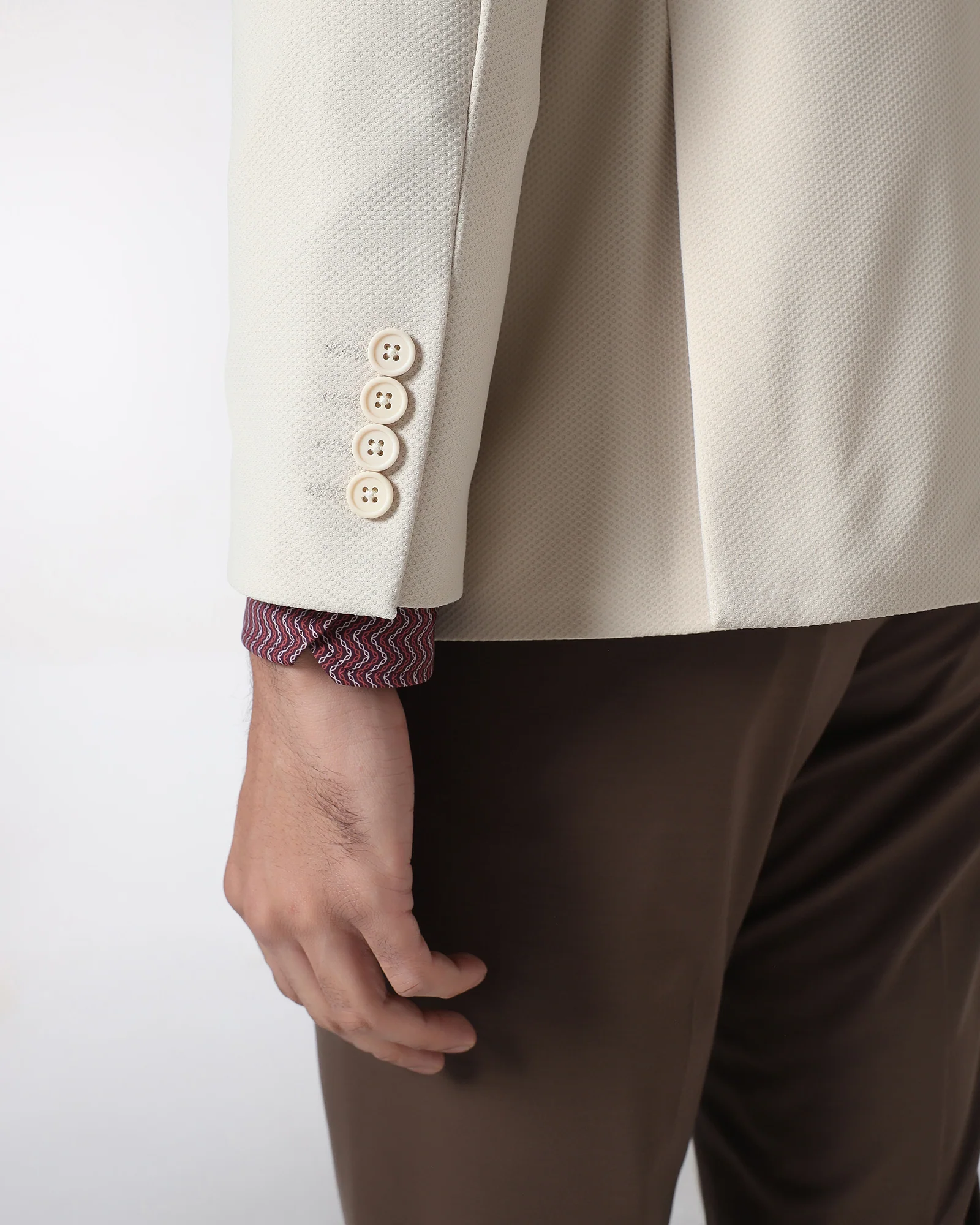 Beige TechPro Textured Blazer - Rodrygo - Image 4