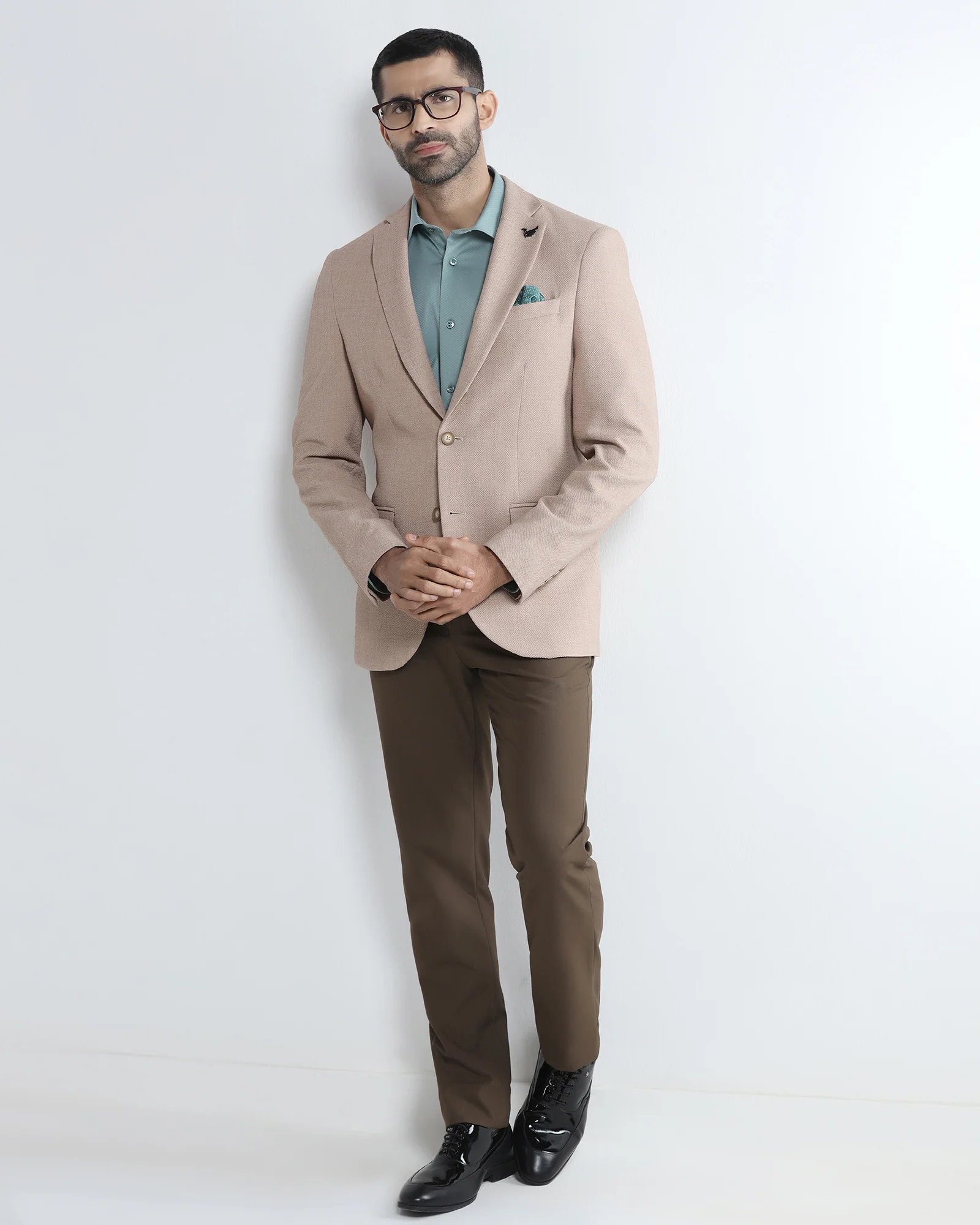 Beige Textured Blazer - Adams - Image 7