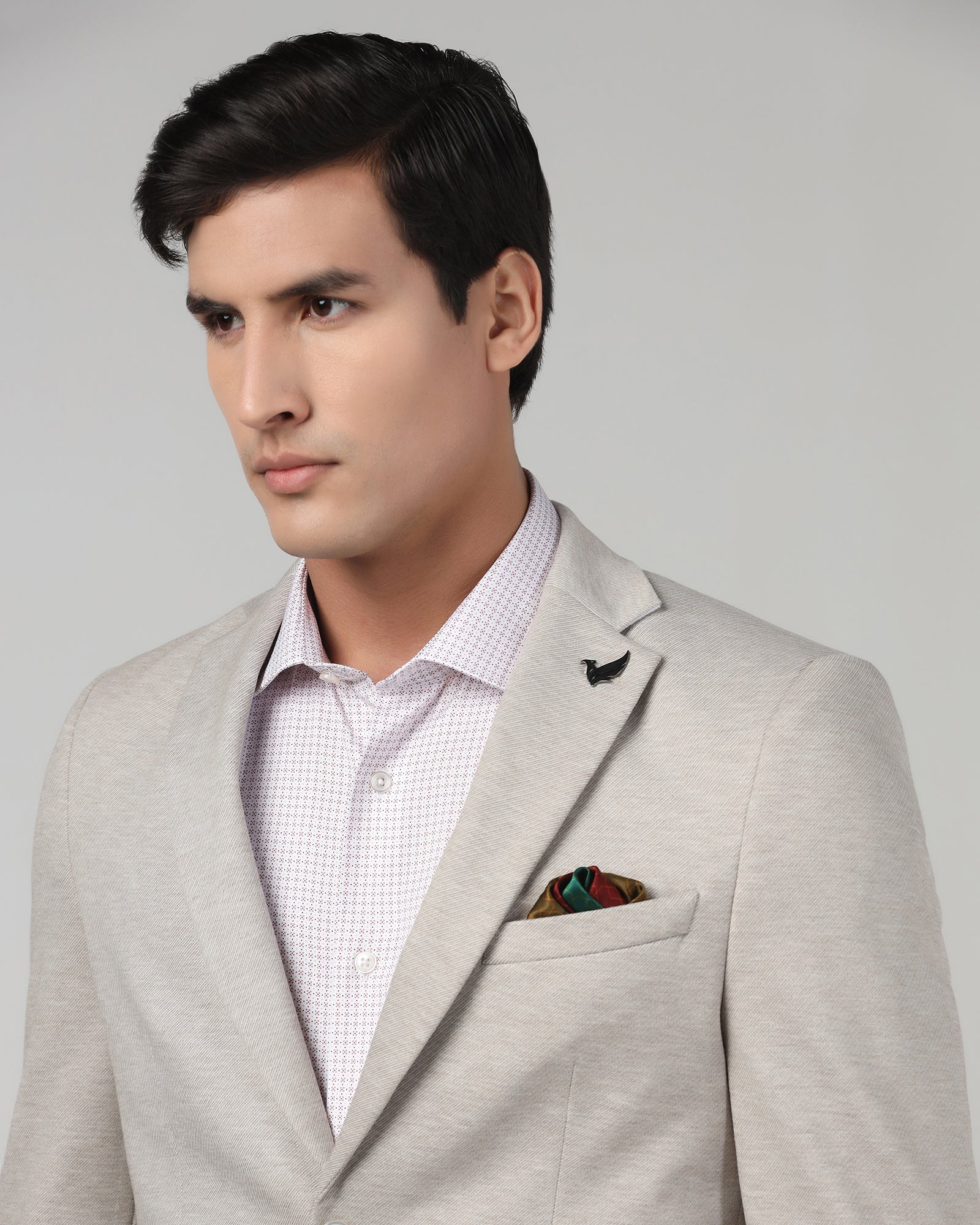 Beige Textured Blazer - Declan - Image 4