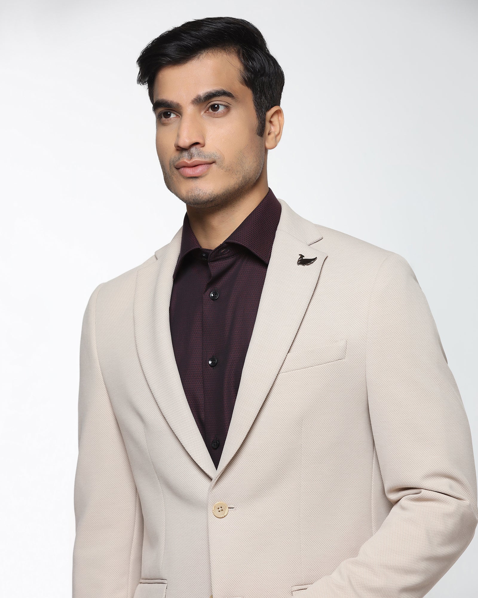 Beige Textured Blazer - Revlon - Image 4