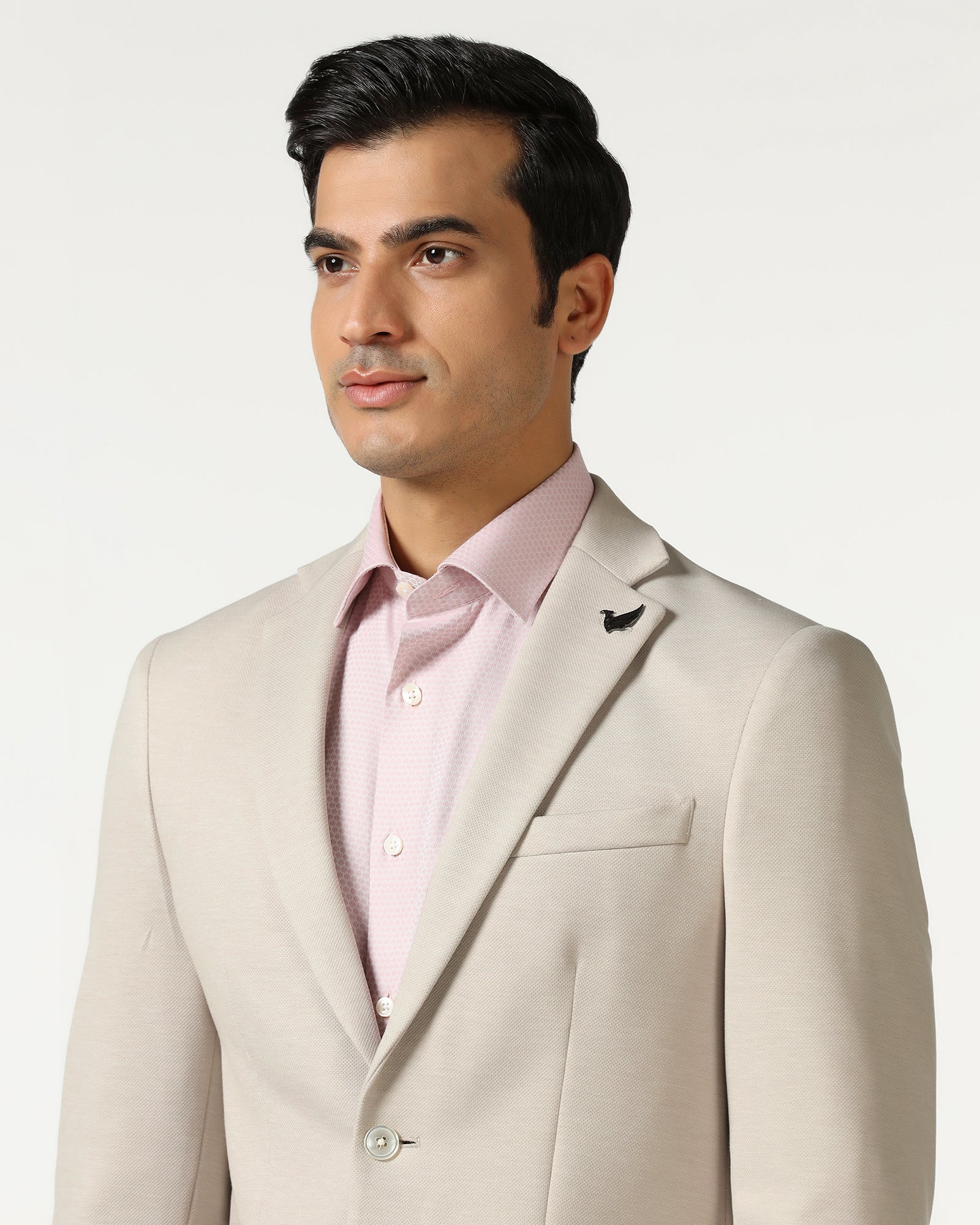 Beige Textured Blazer - Walker - Image 4