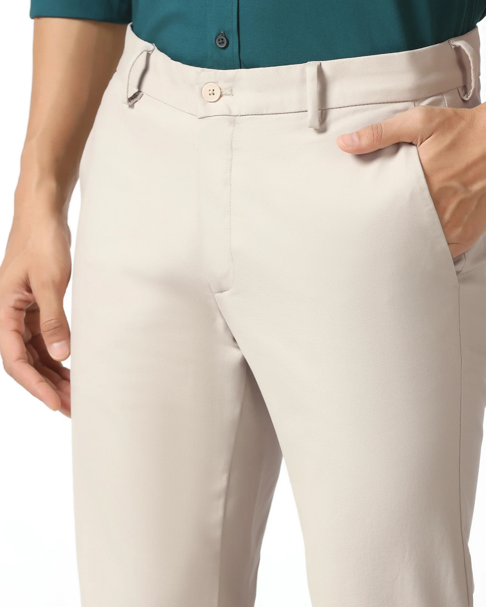 Beige Textured Khakis - Murray - Image 4