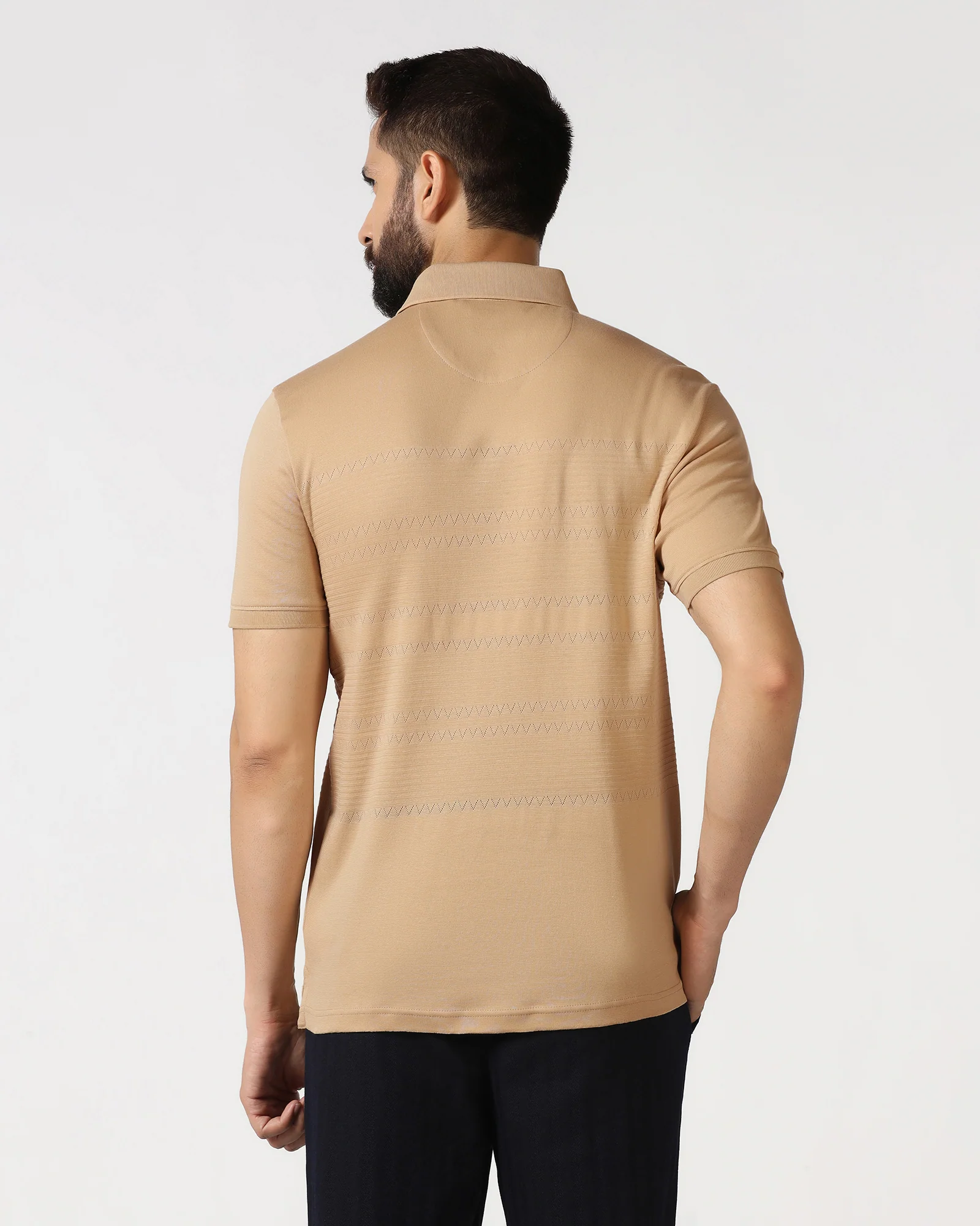 Beige Textured Polo - Jap - Image 2