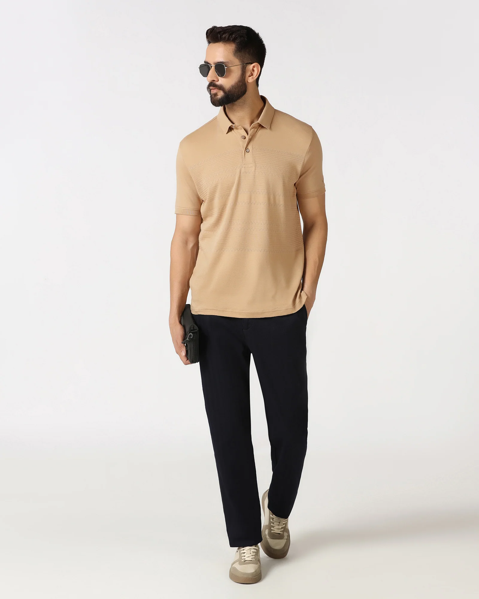 Beige Textured Polo - Jap - Image 7