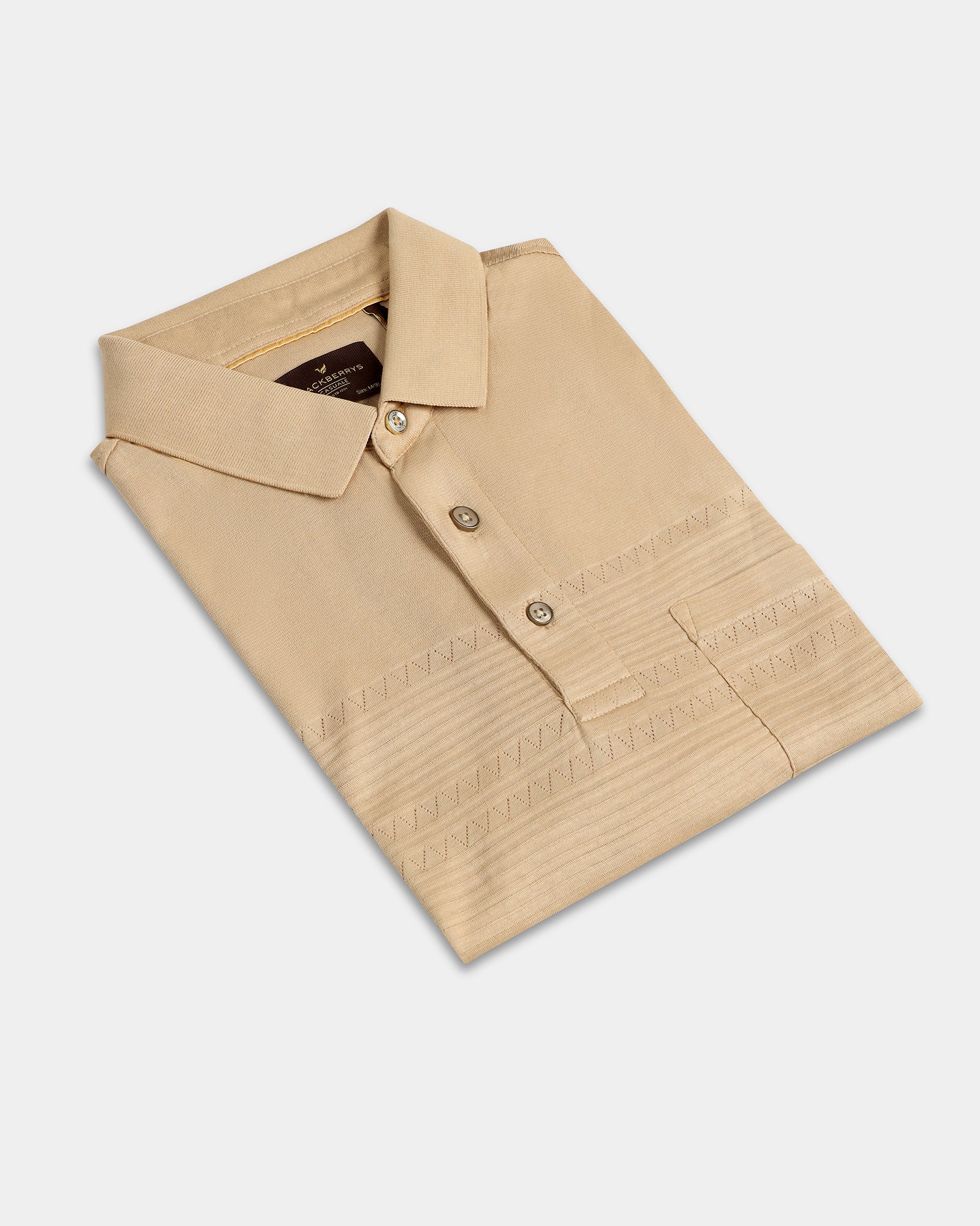 Beige Textured Polo - Jap - Image 5