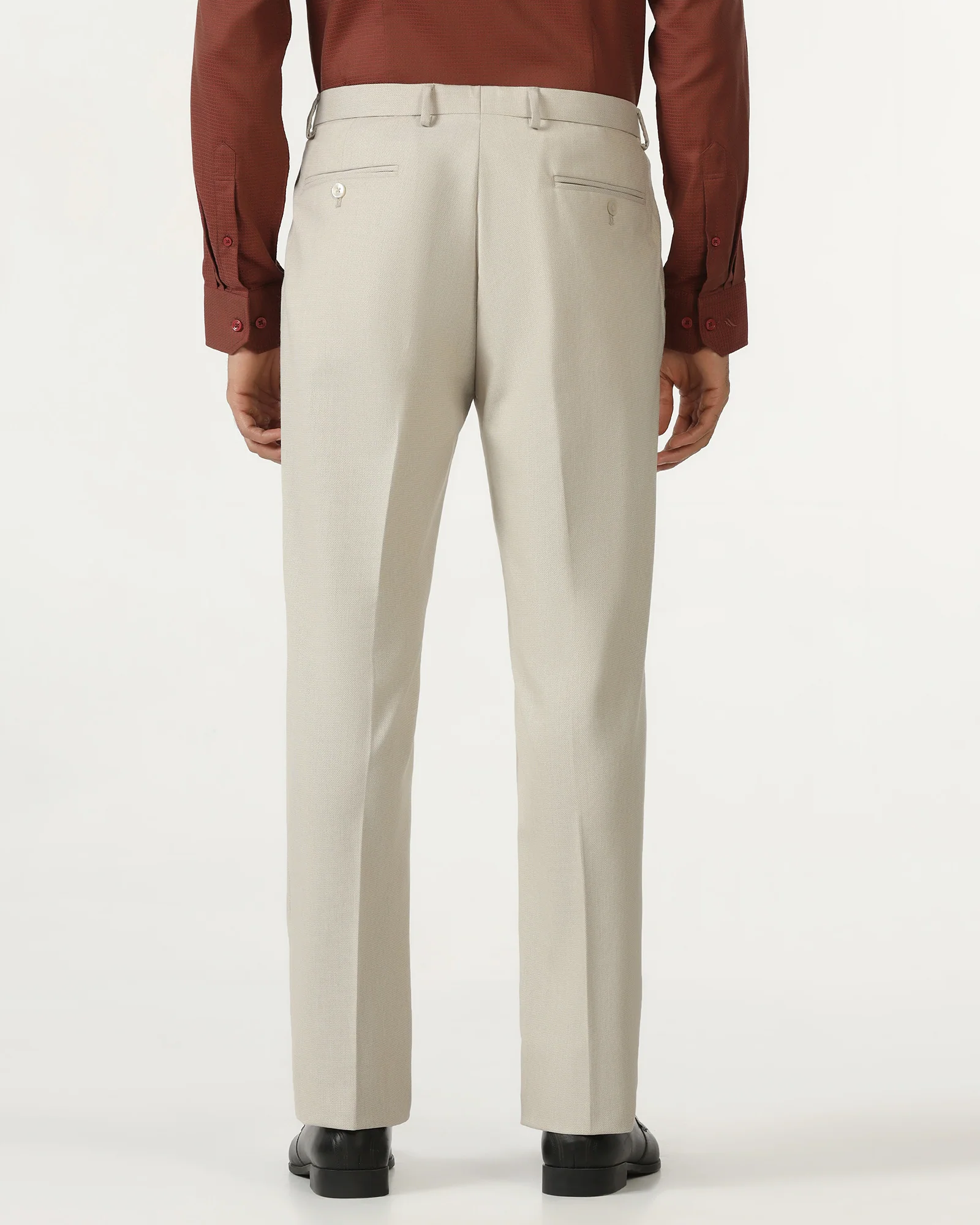 Beige Textured Trouser - Chivas - Image 2