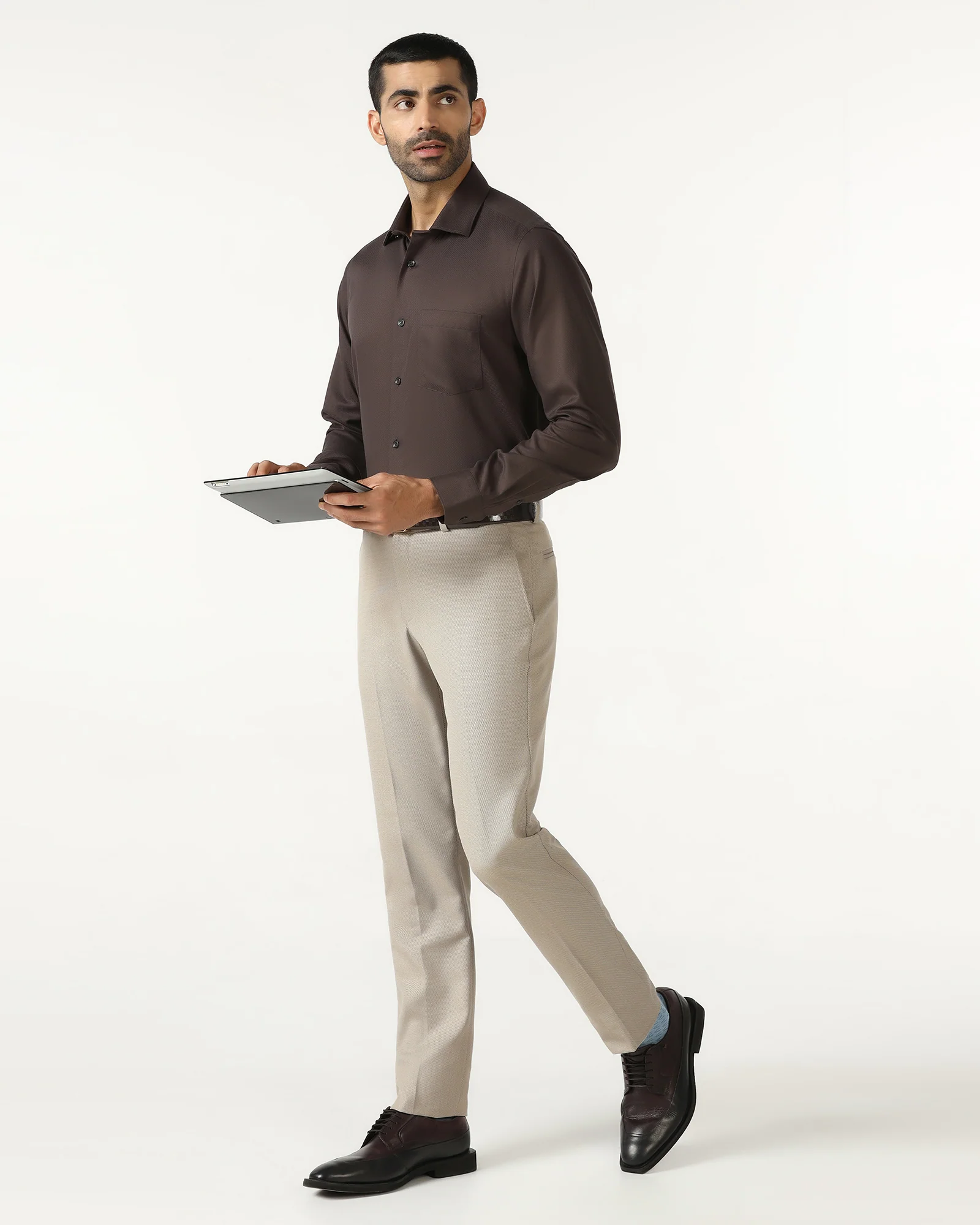 Beige Textured Trouser - Templeton - Image 5