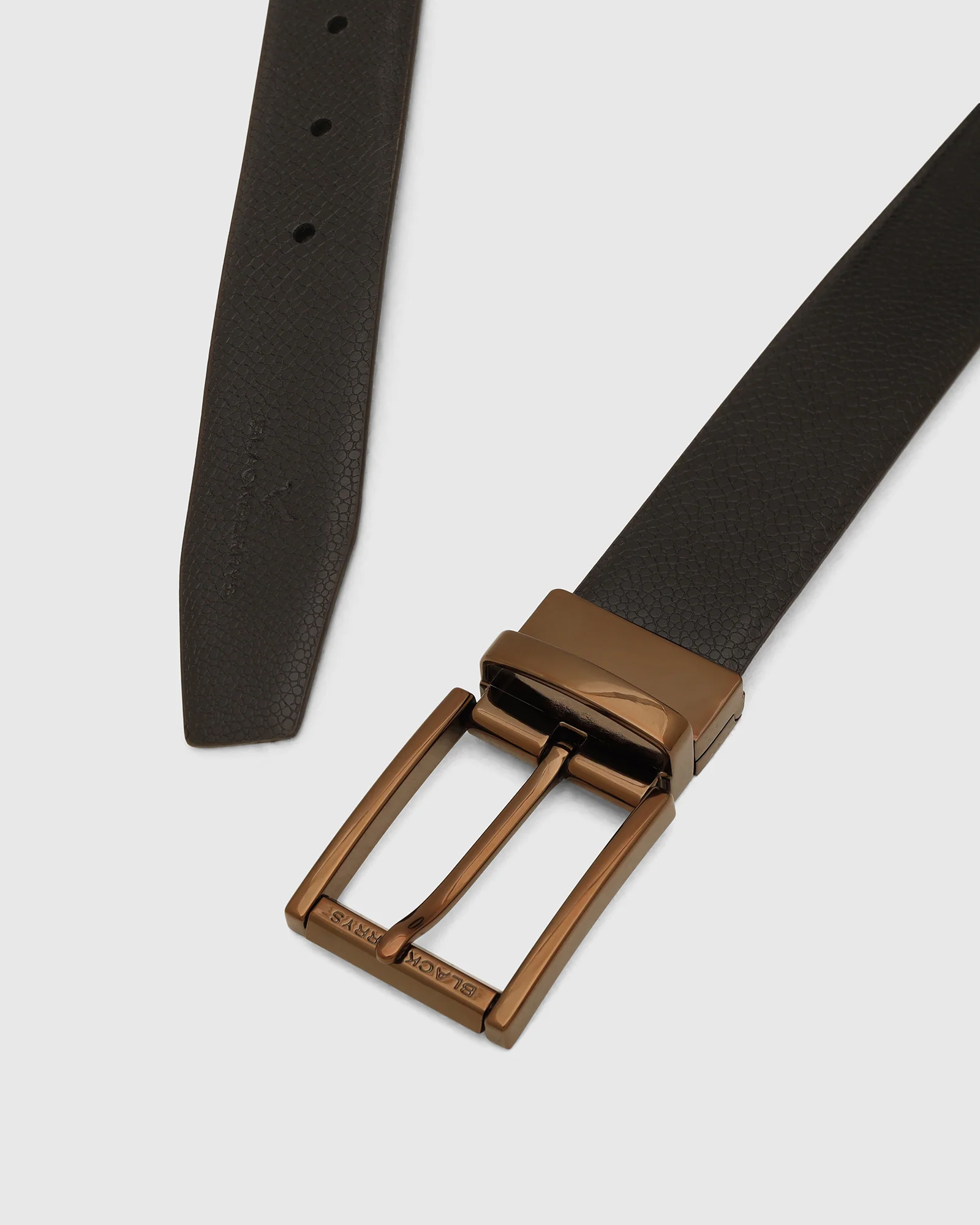 Leather Revesible Black & Brown Solid Belt - Warwick - Image 2