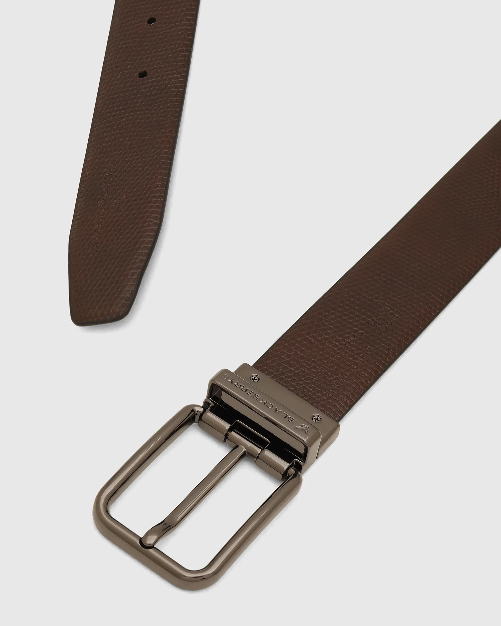 Leather Revesible Black & Brown Solid Belt - Wendelina - Image 3