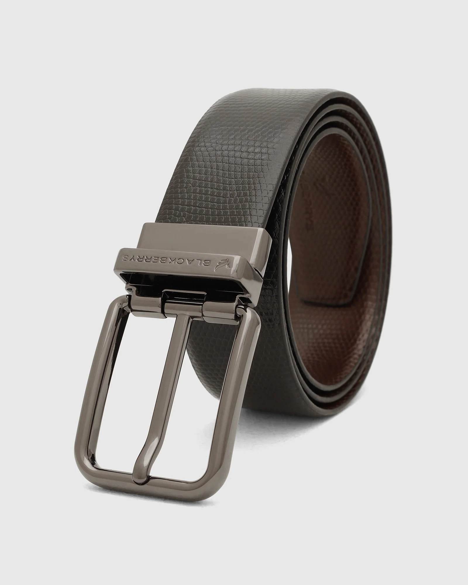 Leather Revesible Black & Brown Solid Belt - Wendelina - Image 4