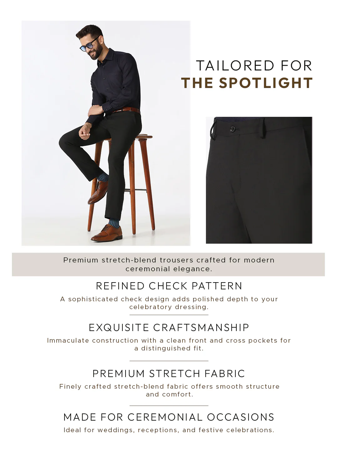 Black Check Trouser - Baylor - Image 6