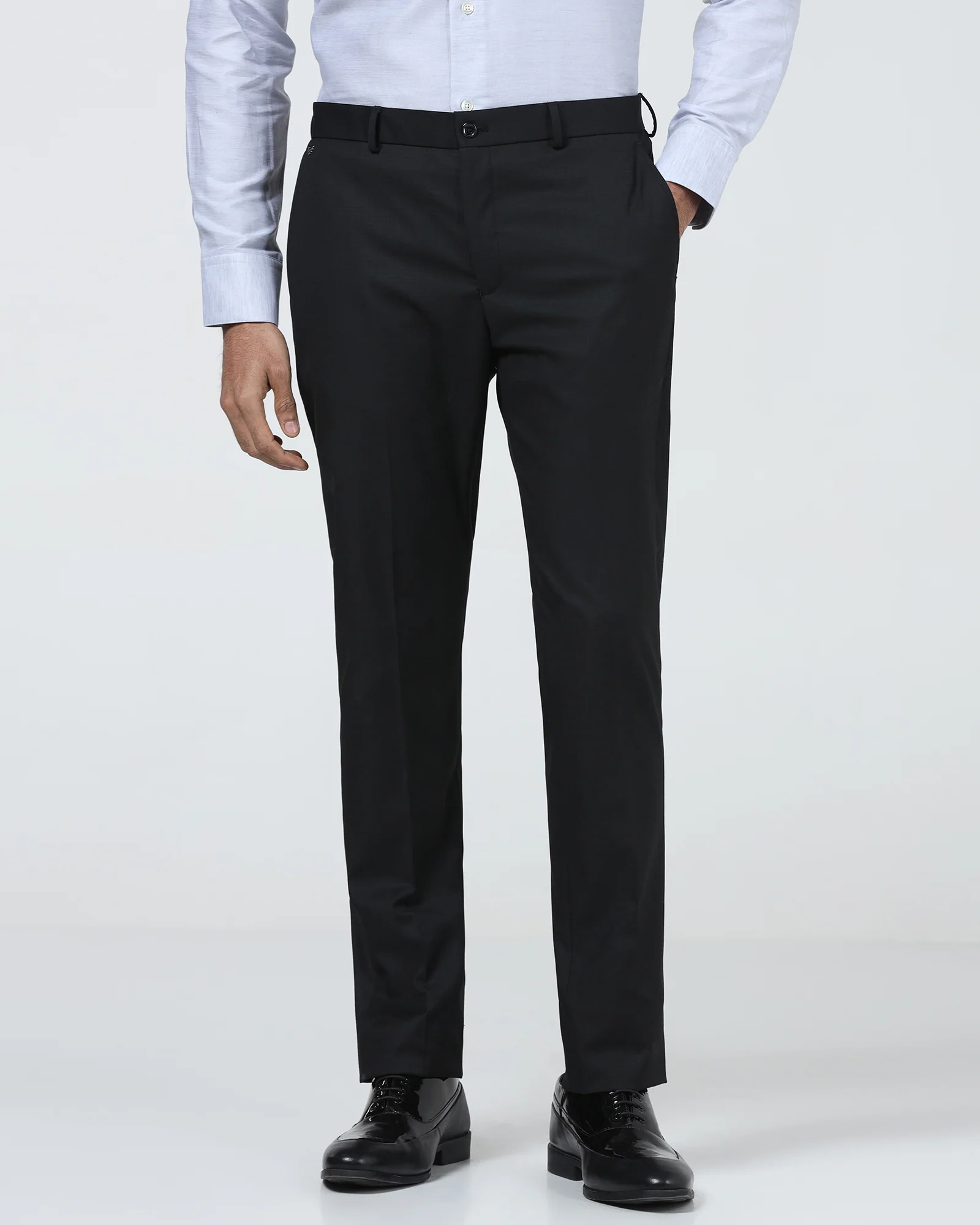 Black Check Trouser - Black-272 - Image 3
